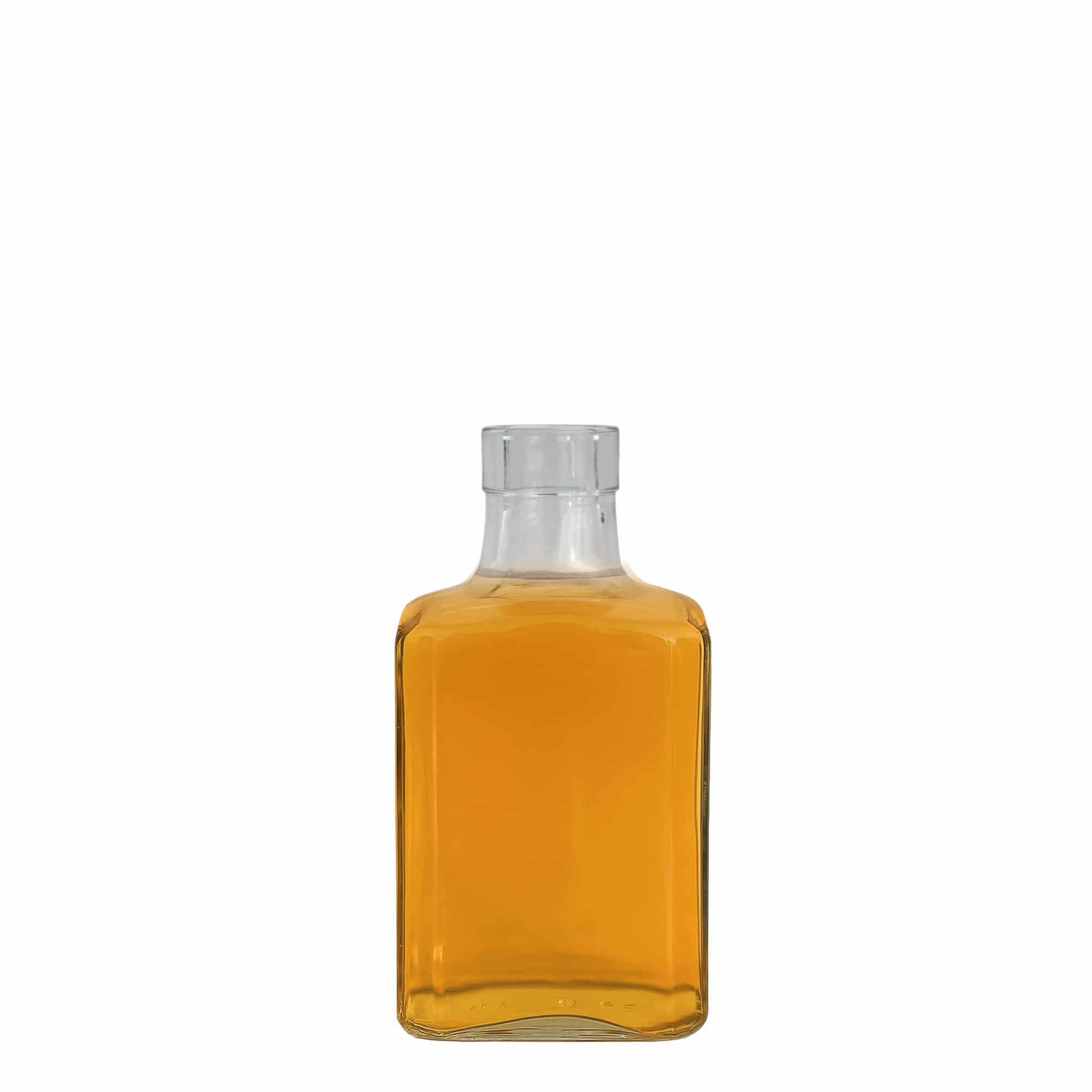 Steklenica 250 ml „Decanter Quadro z zgornjim robom“, kvadratna, vrat: pluta