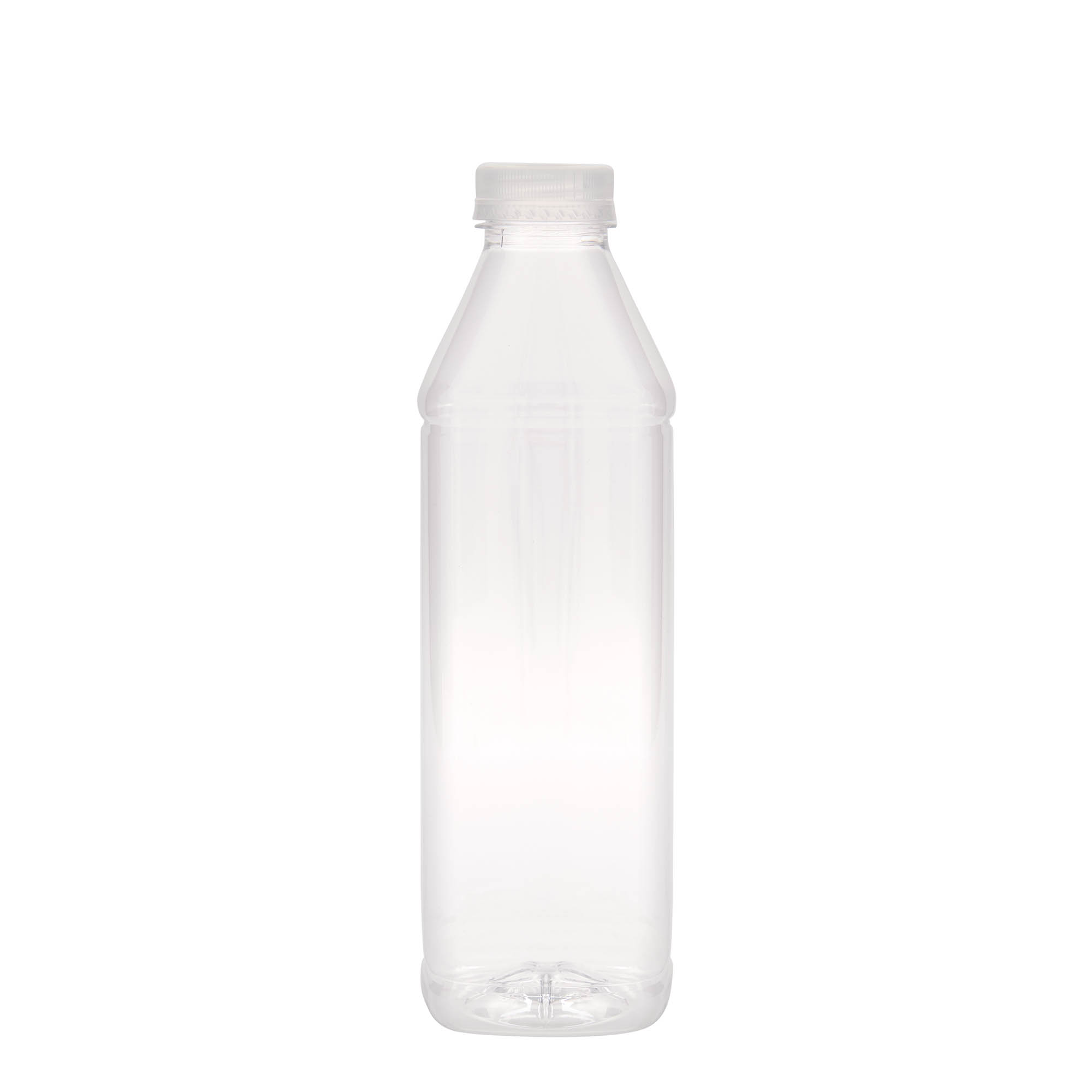 1.000 ml PET-flaska 'Milk and Juice Carré', kvadratna, plastika, odprtina: 38 mm