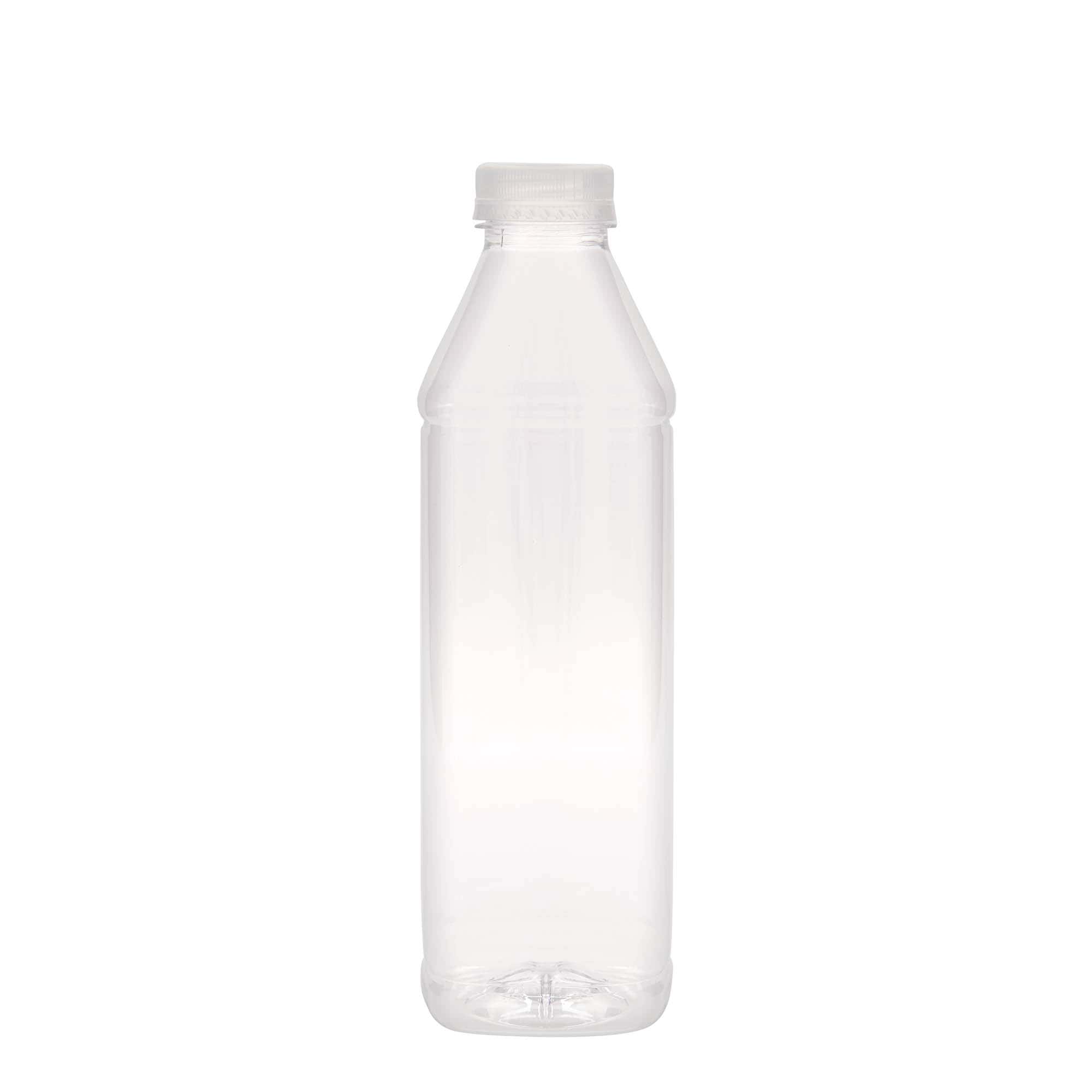 1.000 ml PET-flaska 'Milk and Juice Carré', kvadratna, plastika, odprtina: 38 mm