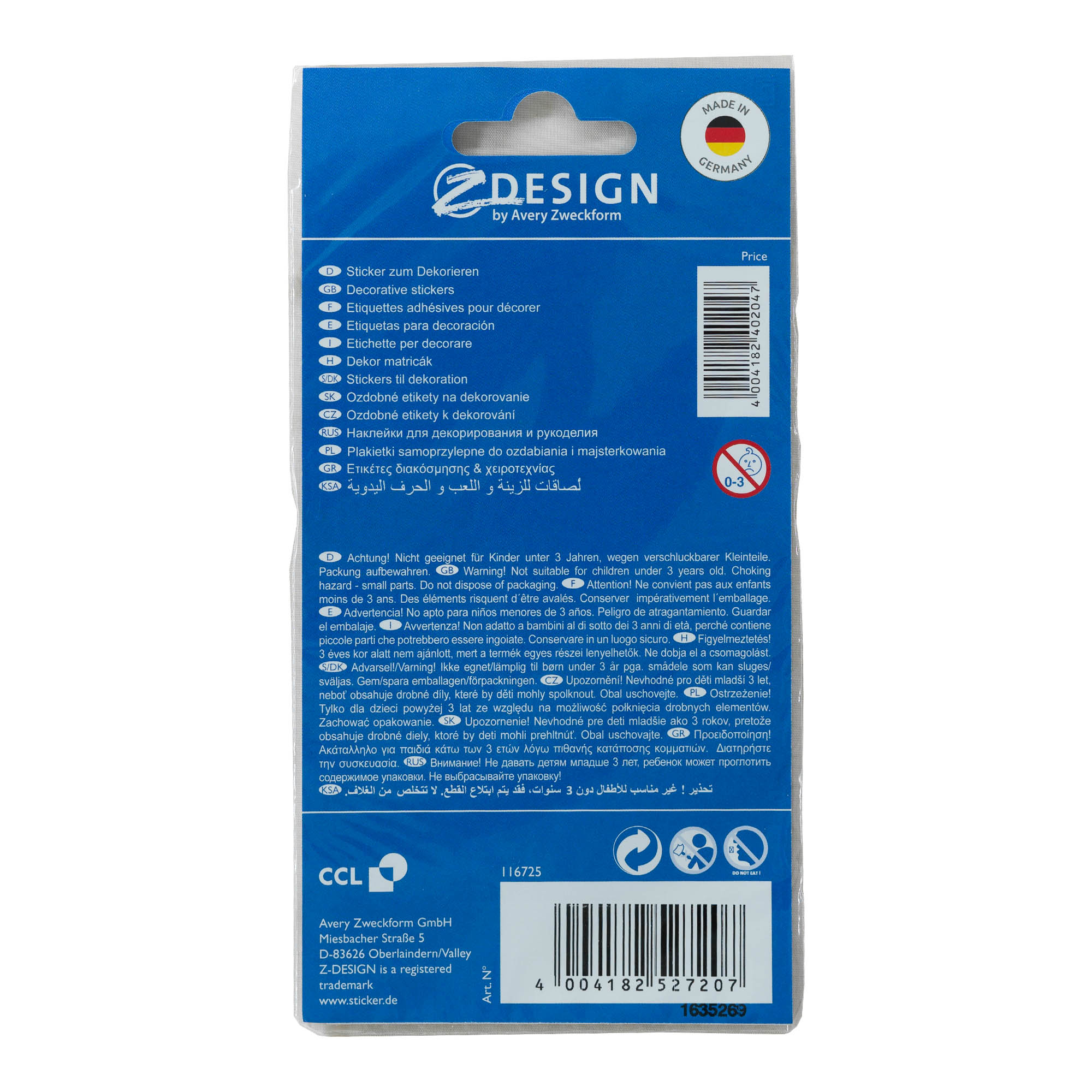 Zweckform nalepke 'Božič', papir, zlato-srebrne