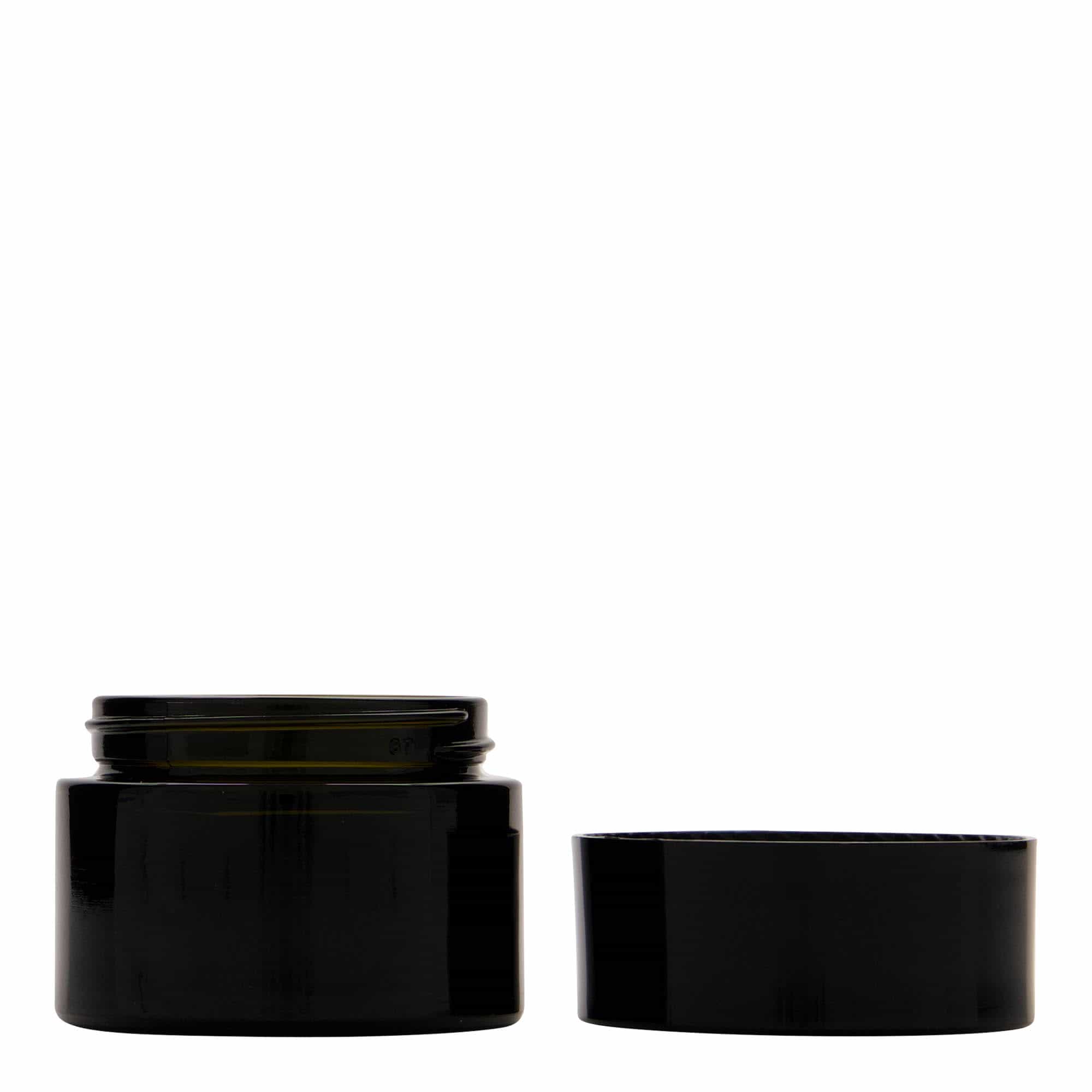 50 ml reciklirani lonček »Floria«, steklo, antično zelena, ustje: GPI 58/400