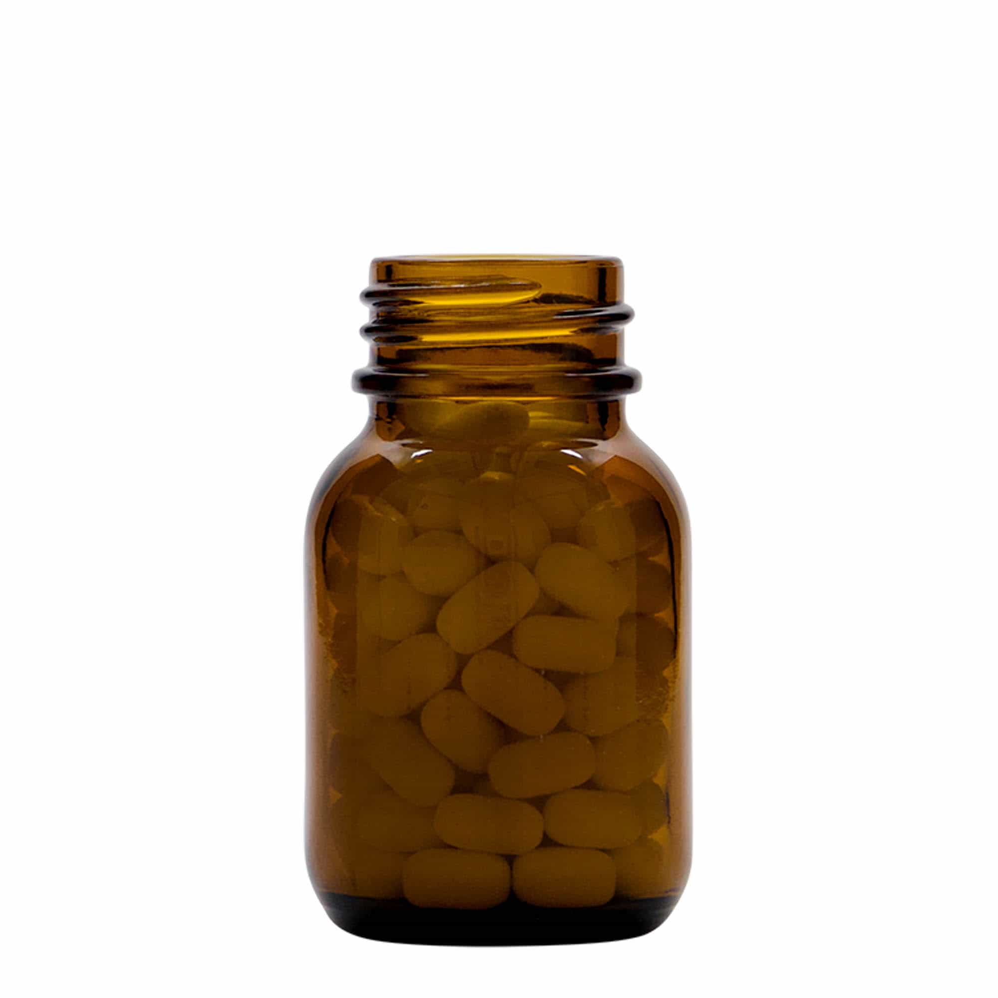 50 ml steklenica z dolgim grlom, rjava, ustje: DIN 32