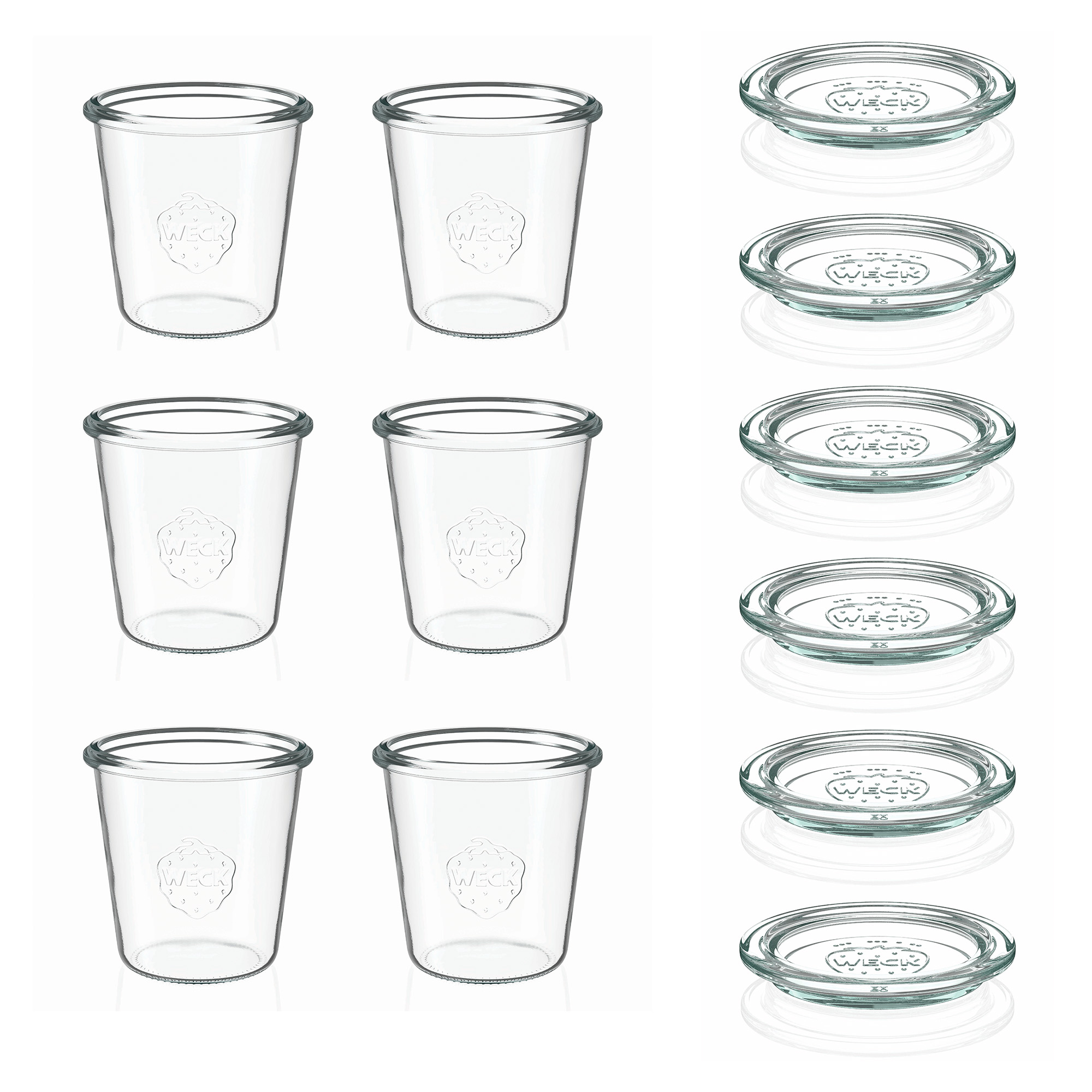 6x 290 ml visok WECK kozarec za vlaganje s steklenim pokrovom RR 80