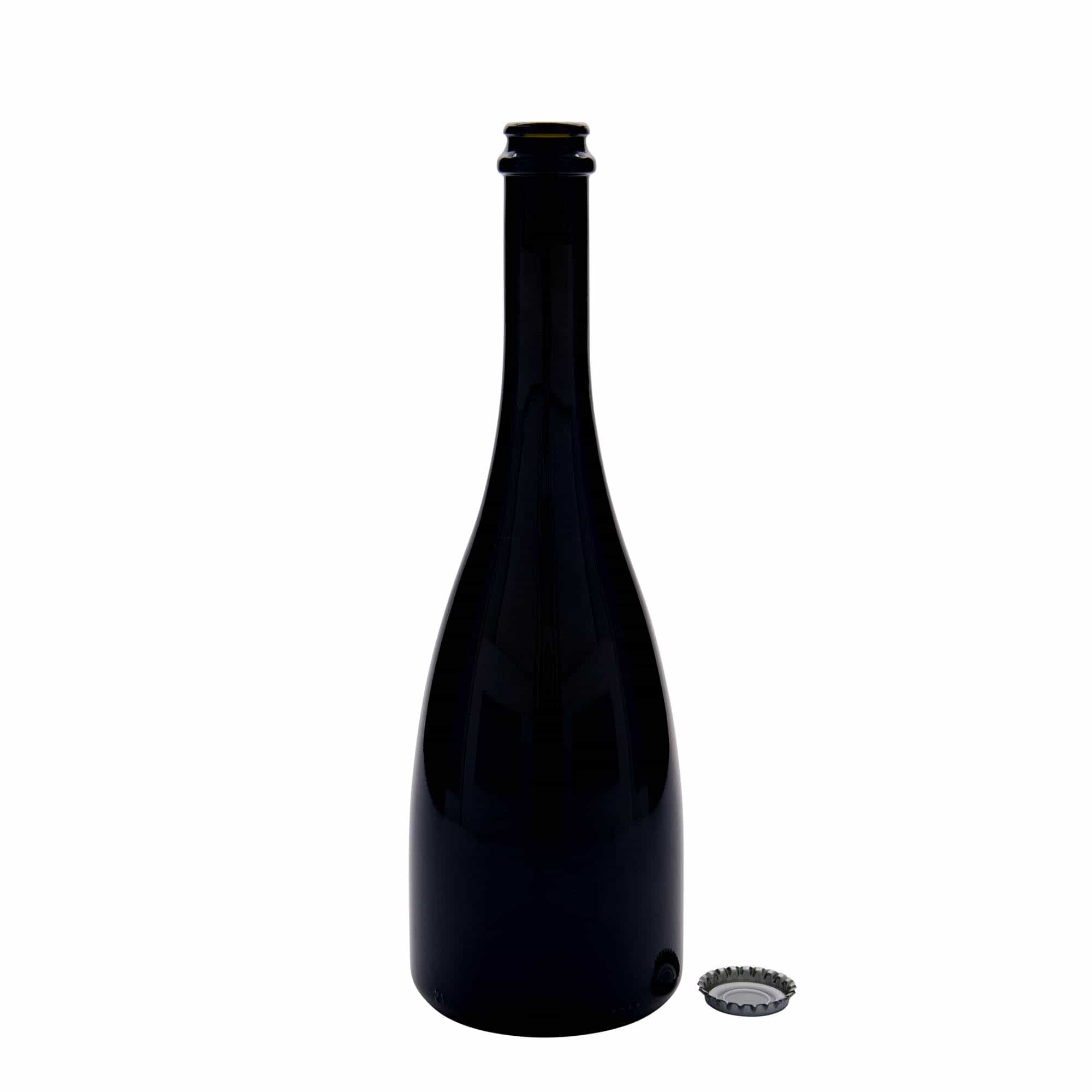 750 ml steklenica za pivo/sekt »Tosca«, steklo, antično zelena, ustje: kronski zamašek
