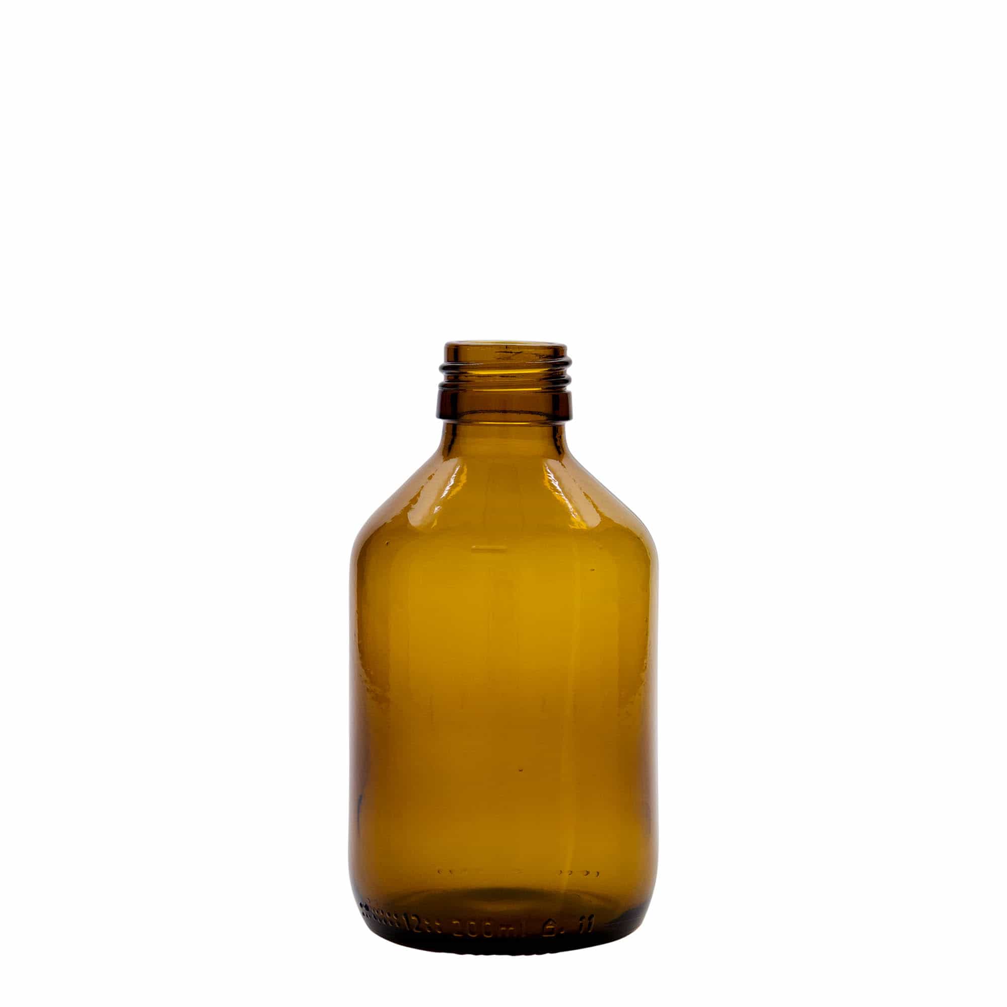 200 ml medicinska steklenička, rjava, steklo, odprtina: PP 28
