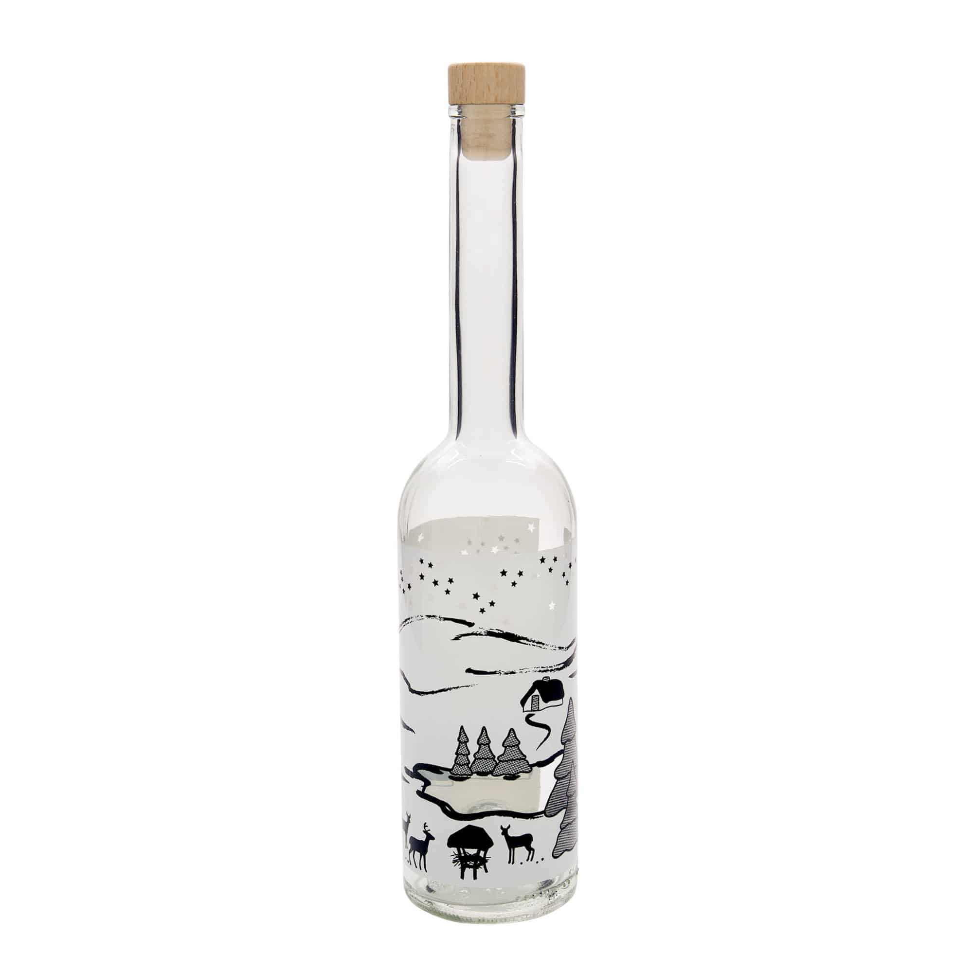 500 ml steklenica 'Opera', motiv: Zimski sanje-Bianco, odprtina: pluta