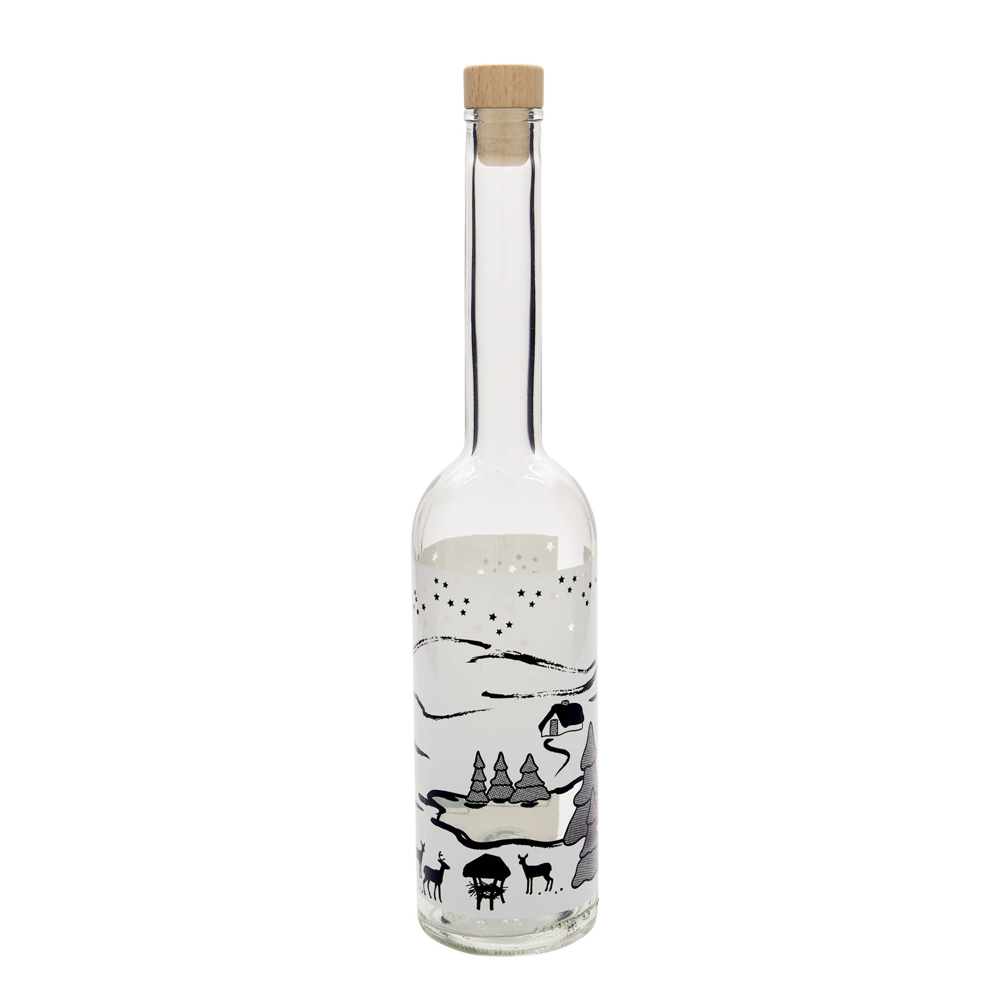 500 ml steklenica 'Opera', motiv: Zimski sanje-Bianco, odprtina: pluta