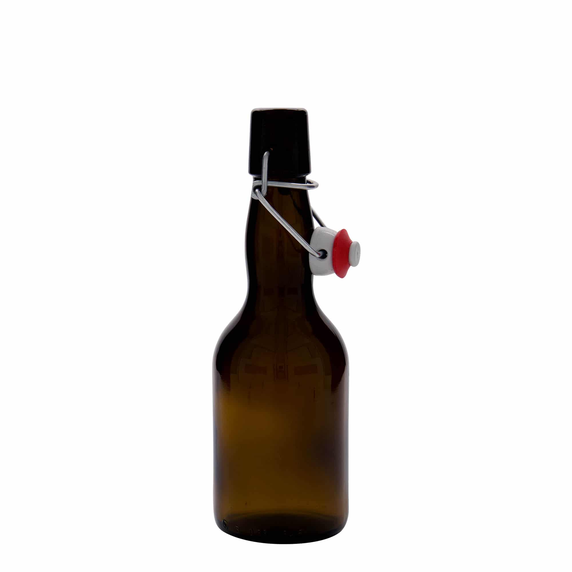 330 ml steklenica za pivo z izbočenim grlom, steklo, rjava, ustje: zamašek s tesnilom