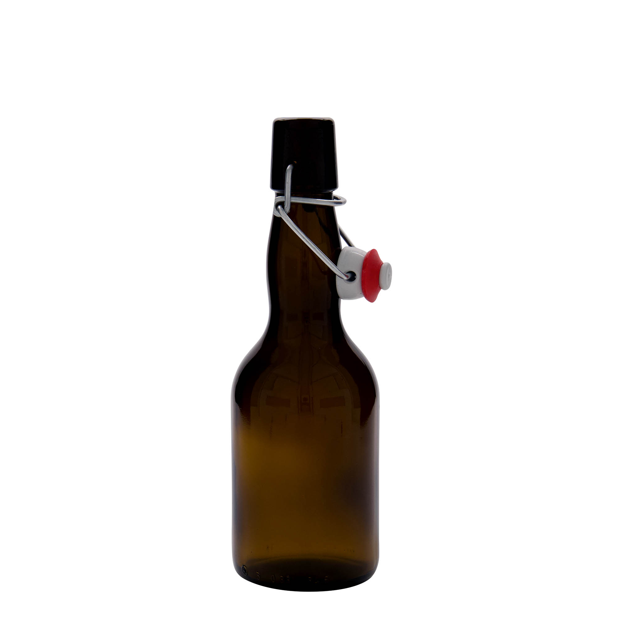330 ml steklenica piva z ovratnikom, steklo, rjava, odprtina: s sponko