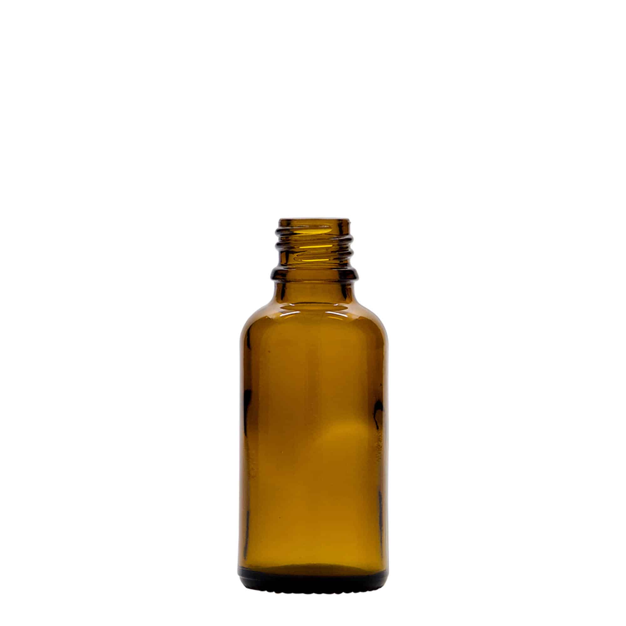 30 ml steklenica z razpršilnikom za zdravila, steklo, rjava, ustje: DIN 18
