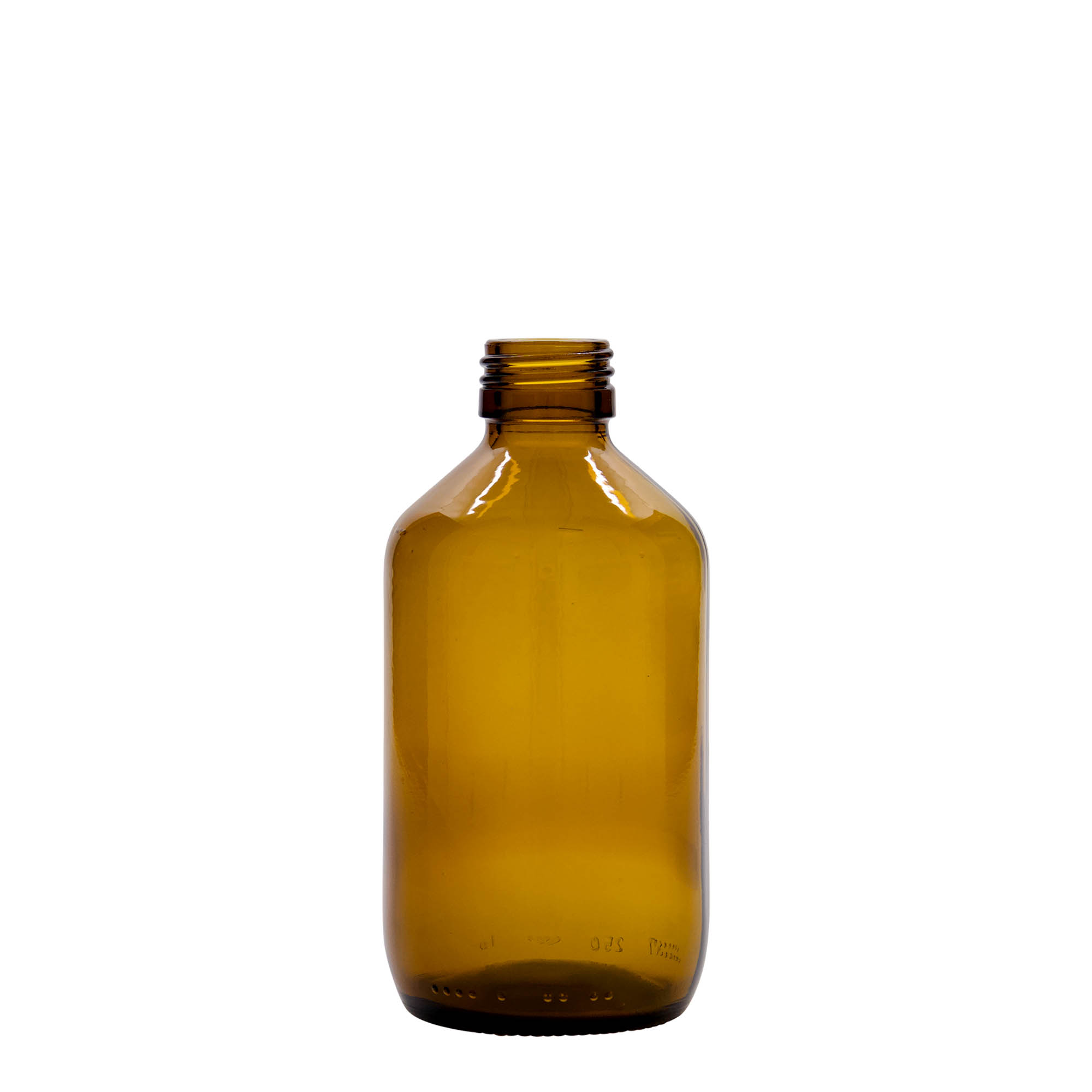 250 ml medicinska steklenička, rjava, steklo, odprtina: PP 28