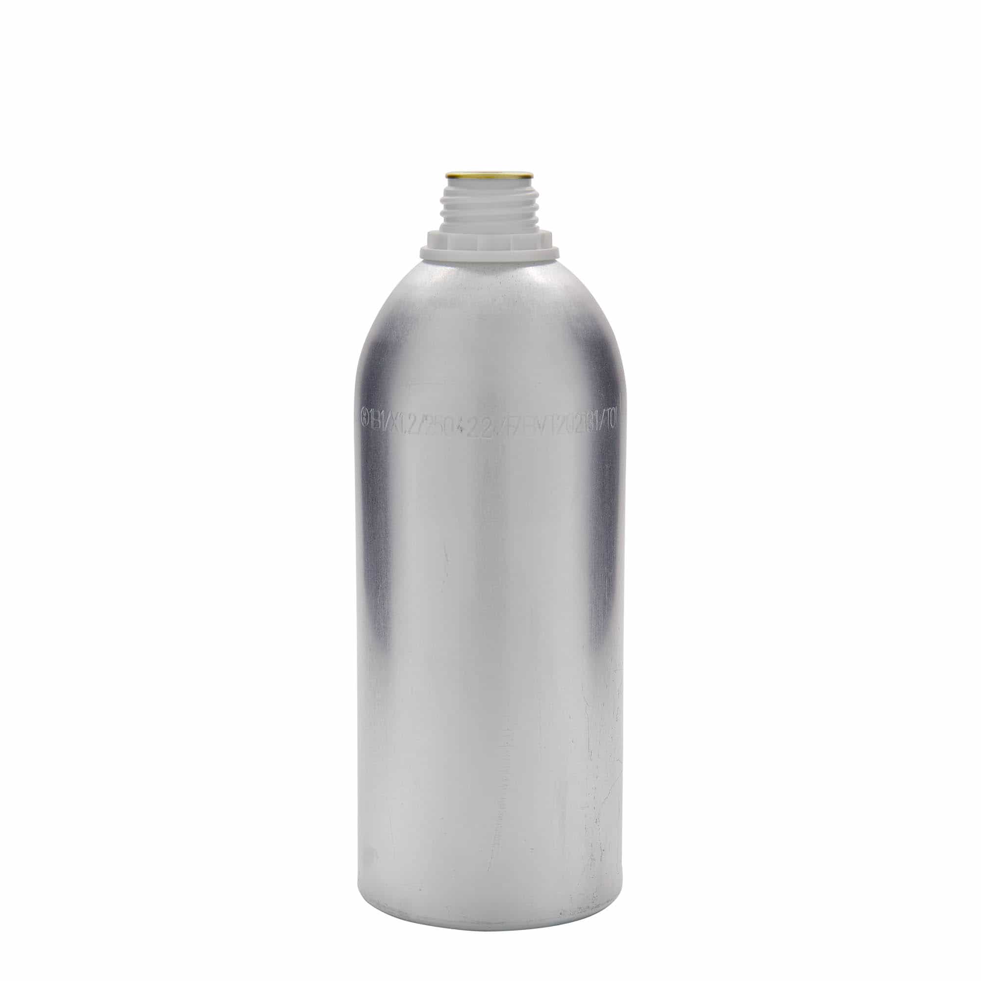 1100 ml aluminijasta steklenica, kovinska, srebrna, ustje: DIN 32