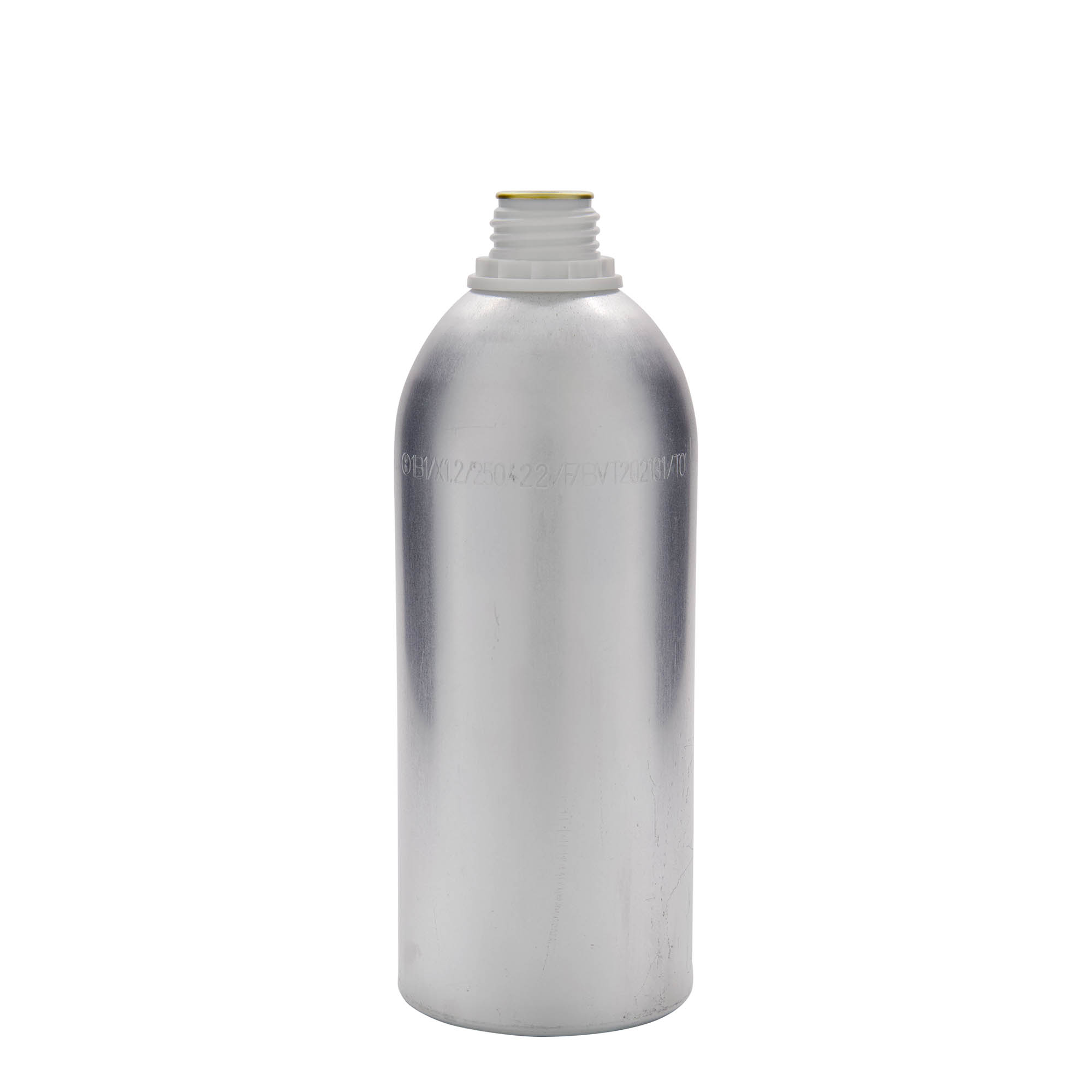 1100 ml aluminijasta steklenica, kovina, srebrna, odprtina: DIN 32