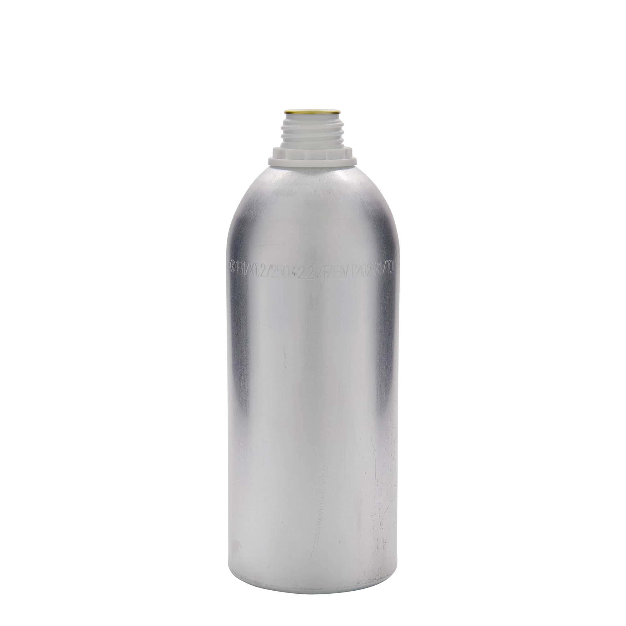1100 ml aluminijasta steklenica, kovina, srebrna, odprtina: DIN 32