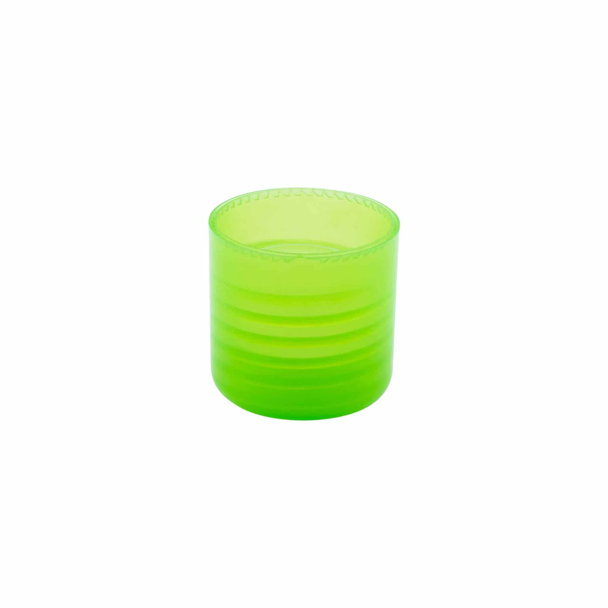 Zavrtni pokrov z vstavkom za brizgo, PP-plastika, zelena, za odprtino: 24/410
