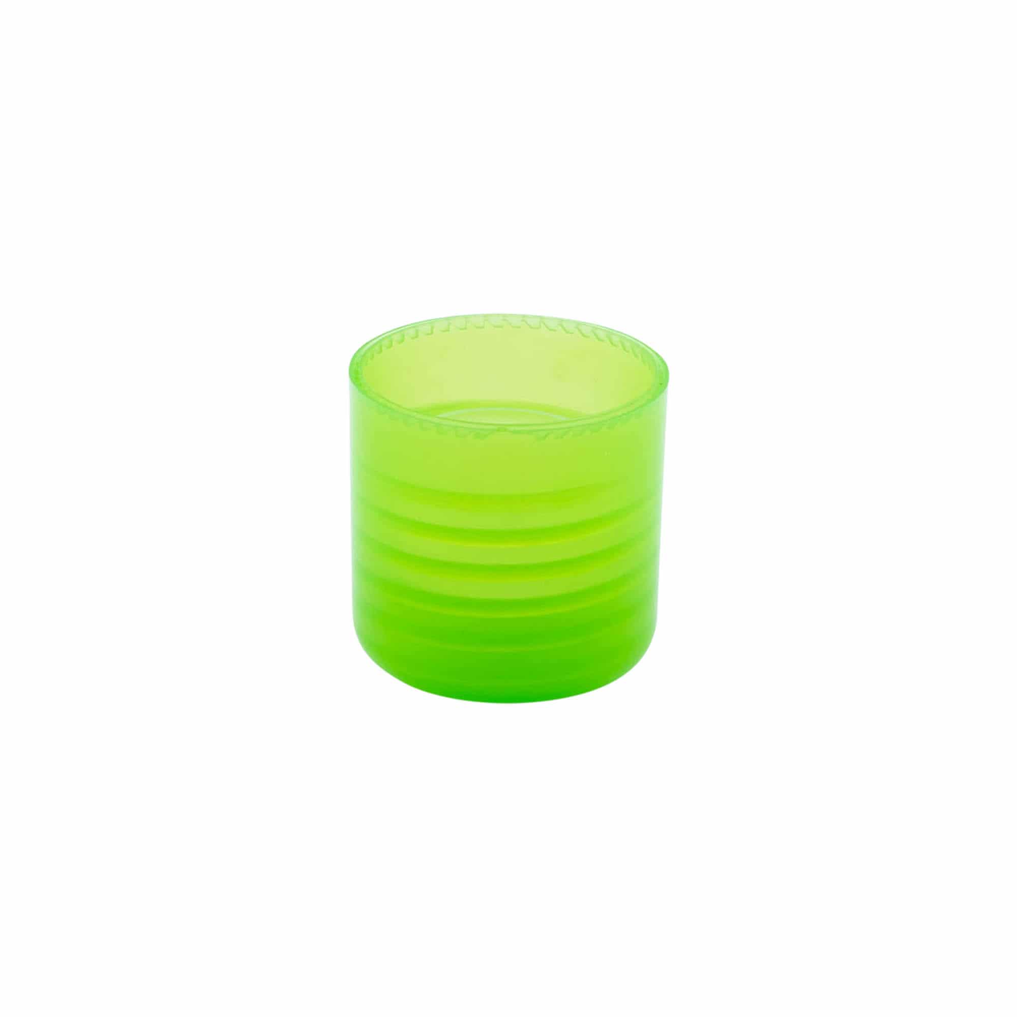 Zavrtni pokrov z vstavkom za brizgo, PP-plastika, zelena, za odprtino: 24/410