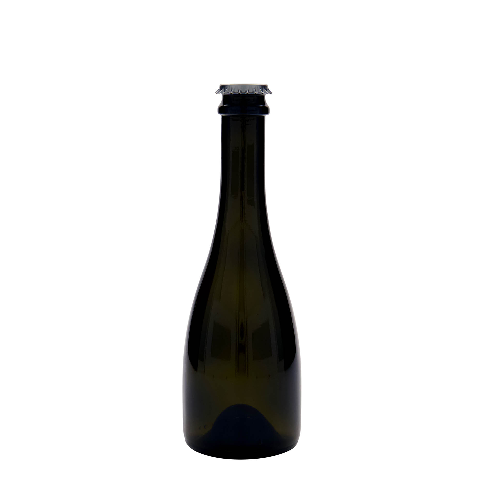 330 ml steklenica za pivo/šampanjec 'Tosca', steklo, starinsko zeleno, odprtina: kronček