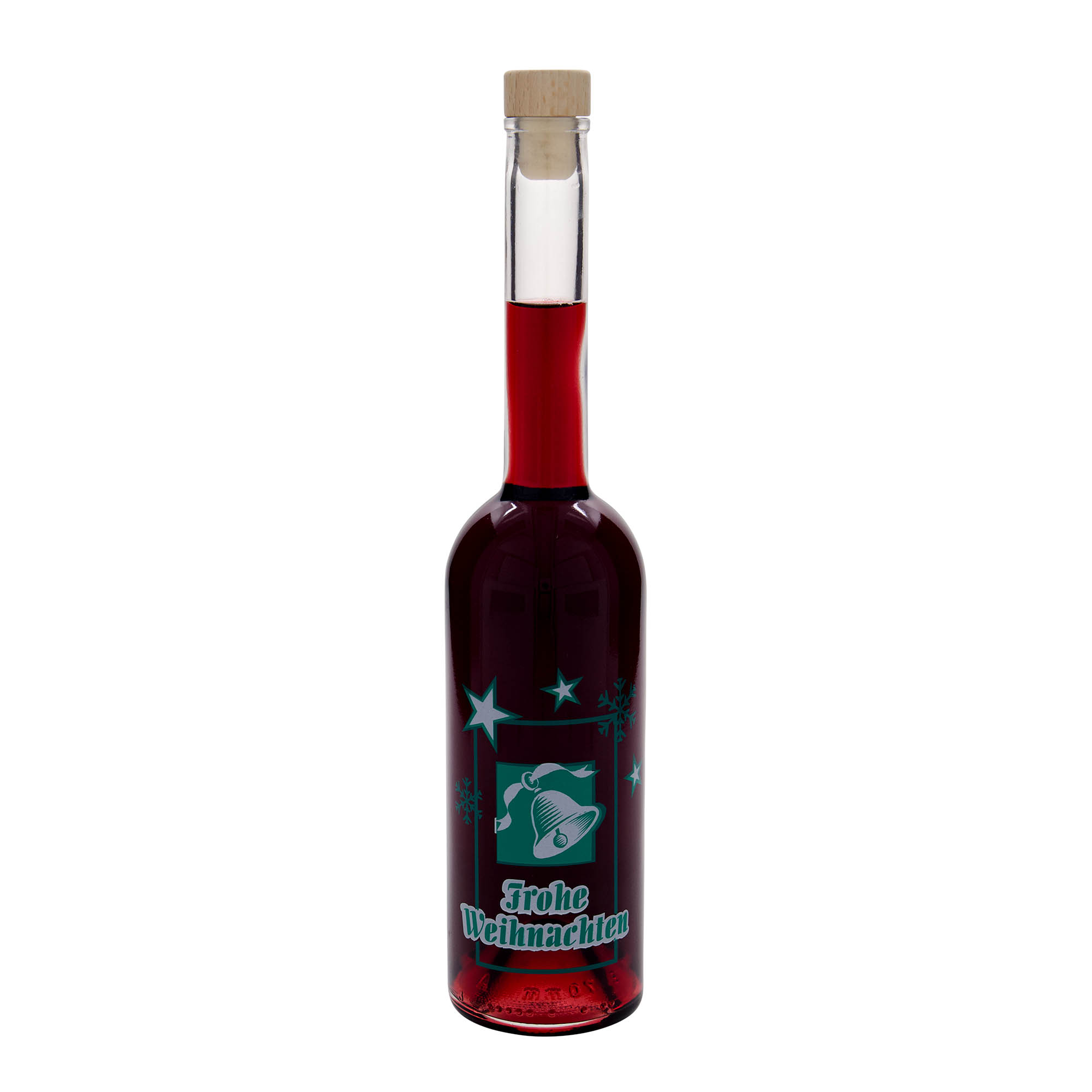 Steklenica iz stekla 500 ml 'Opera', motiv: Vesel božič, odprtina: zamašek