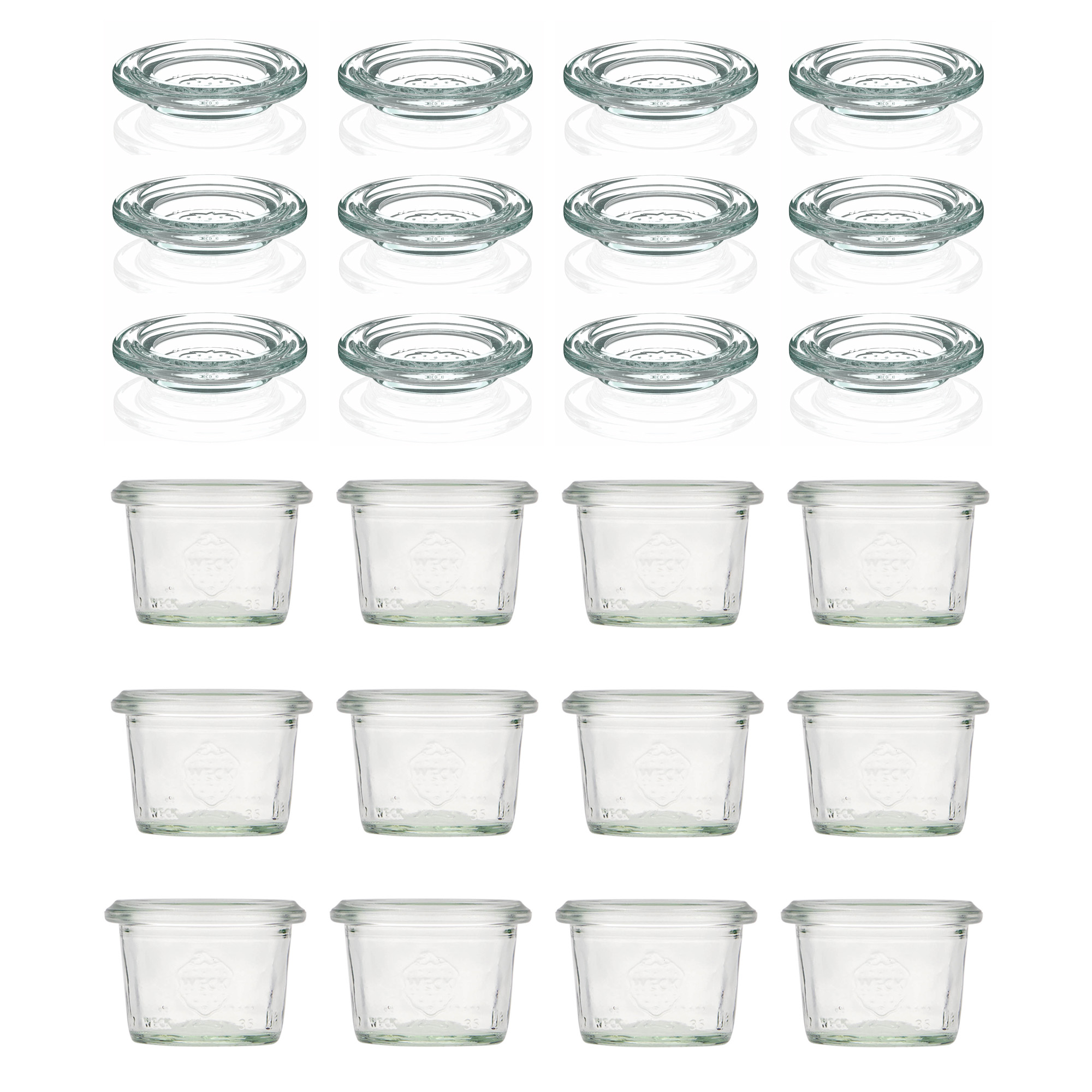 12x 35 ml WECK kozarec za vlaganje s steklenim pokrovom RR 40