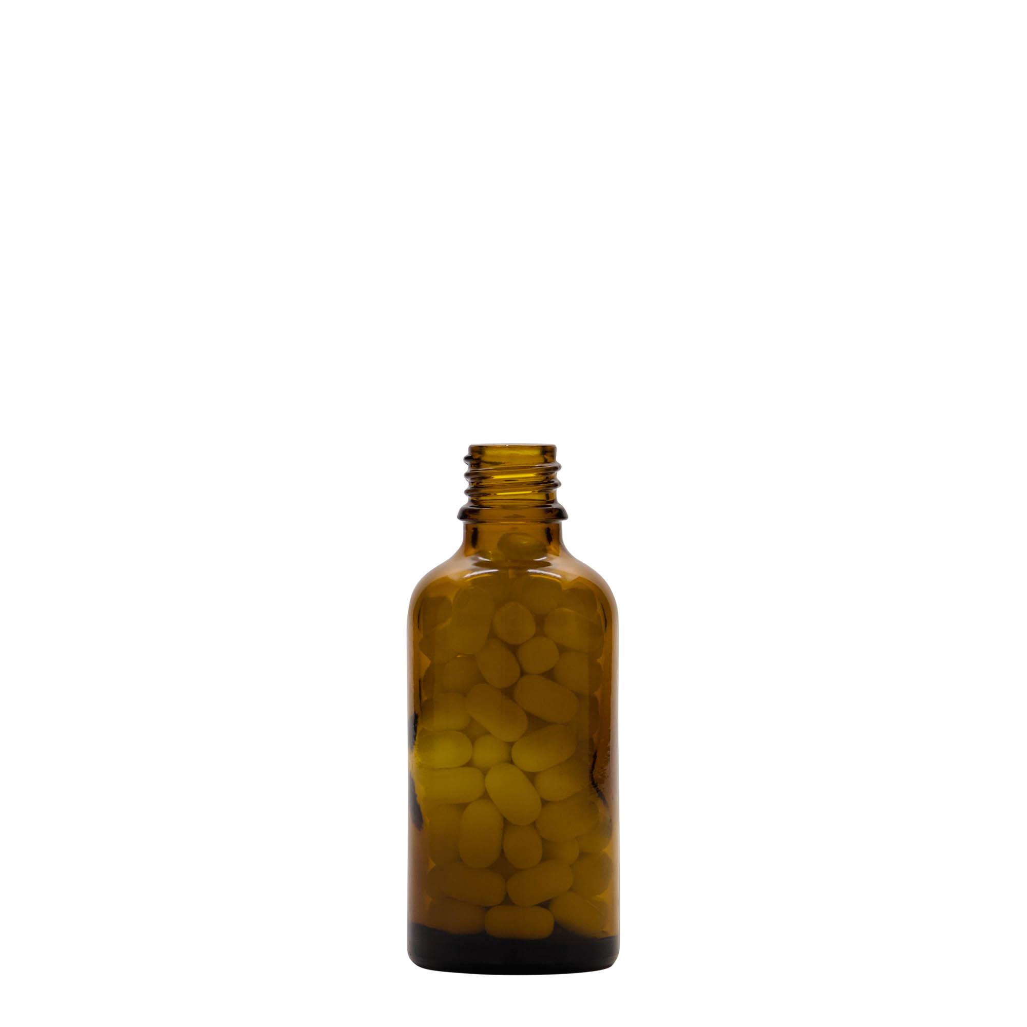 50 ml medicinska steklenička, steklo, rjava, odprtina: DIN 18