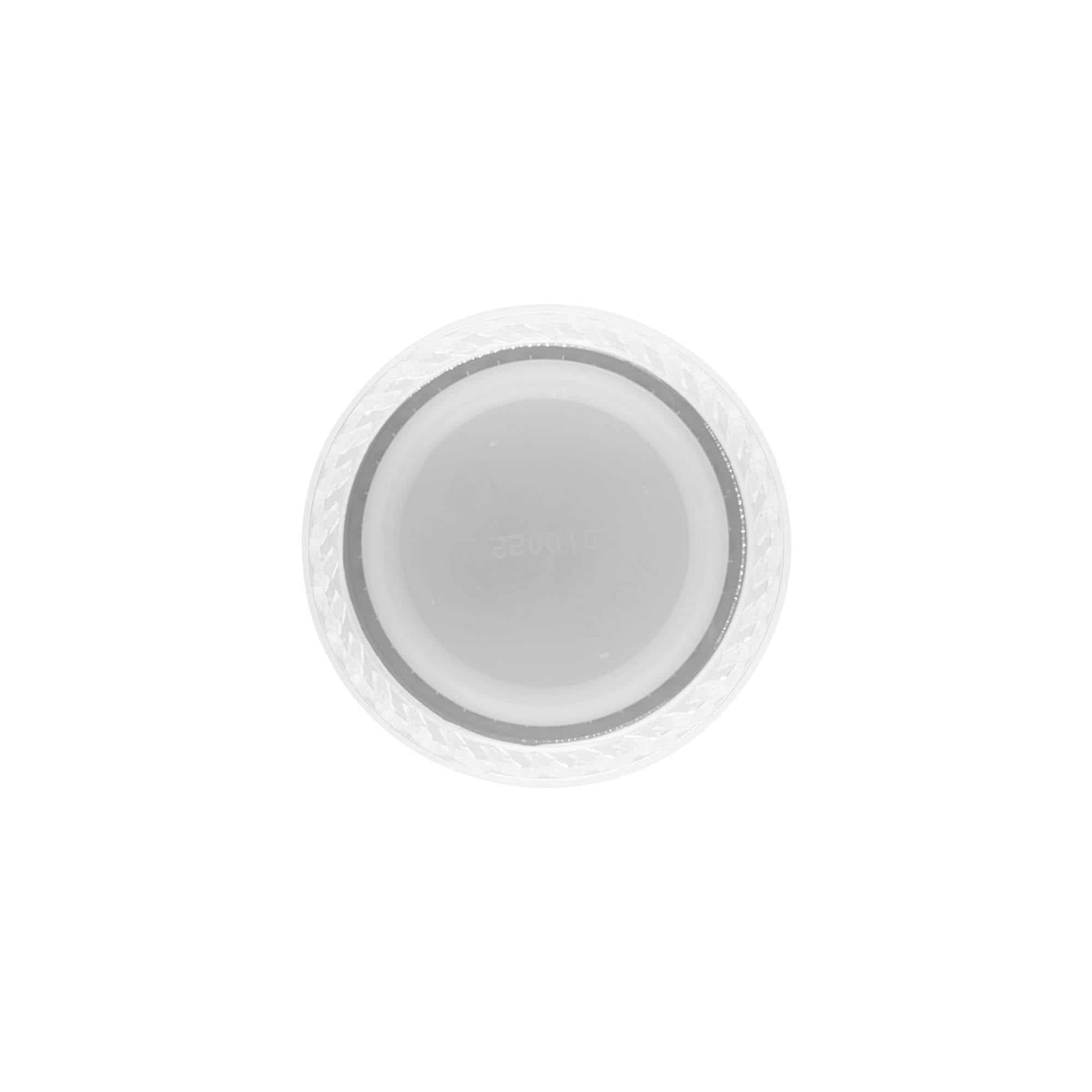 Navojni zamašek dvojni, plastika PE, bela, za ustje: PET 38 mm