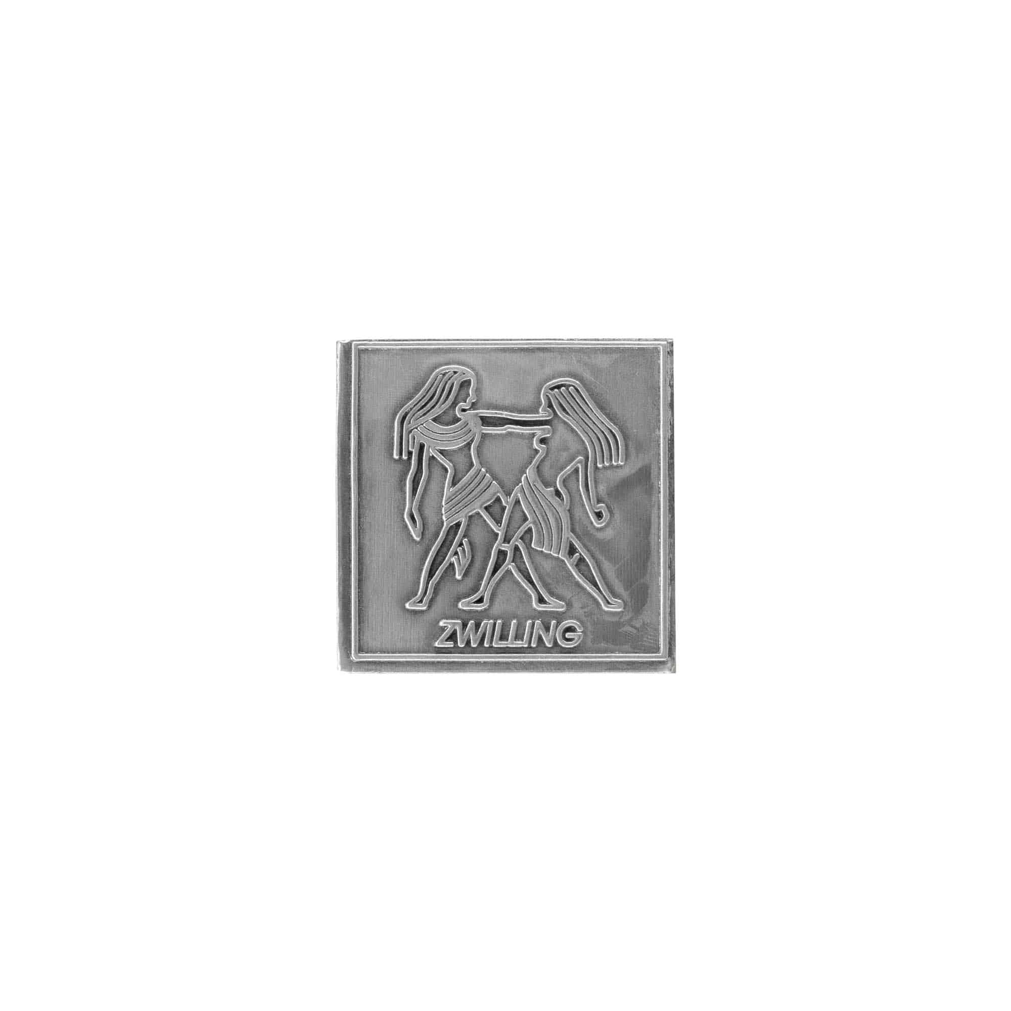 Kosmetična nalepka 'Zwilling', kvadratna, kovinska, srebrna