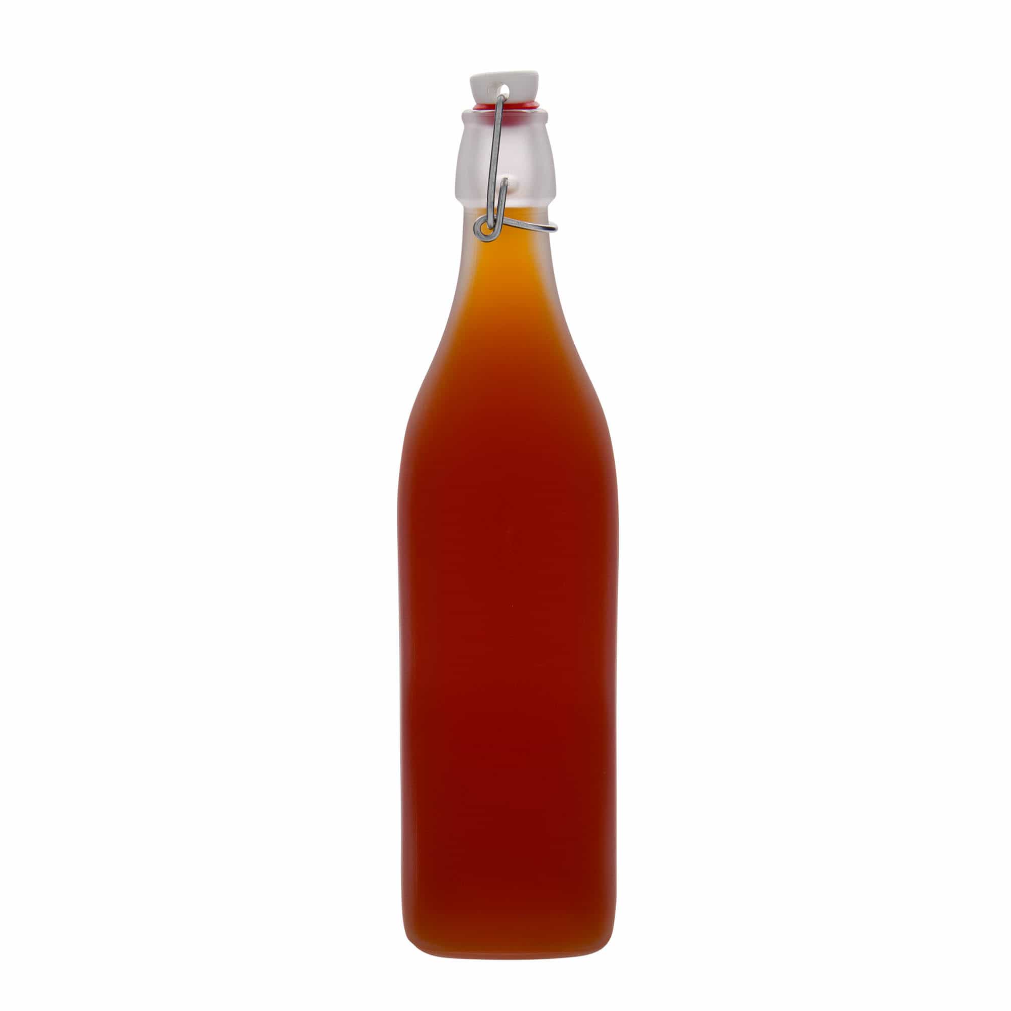 1.000 ml steklenica 'Swing, kvadratna, zmrznjena, odprtina: s sponko zapirala