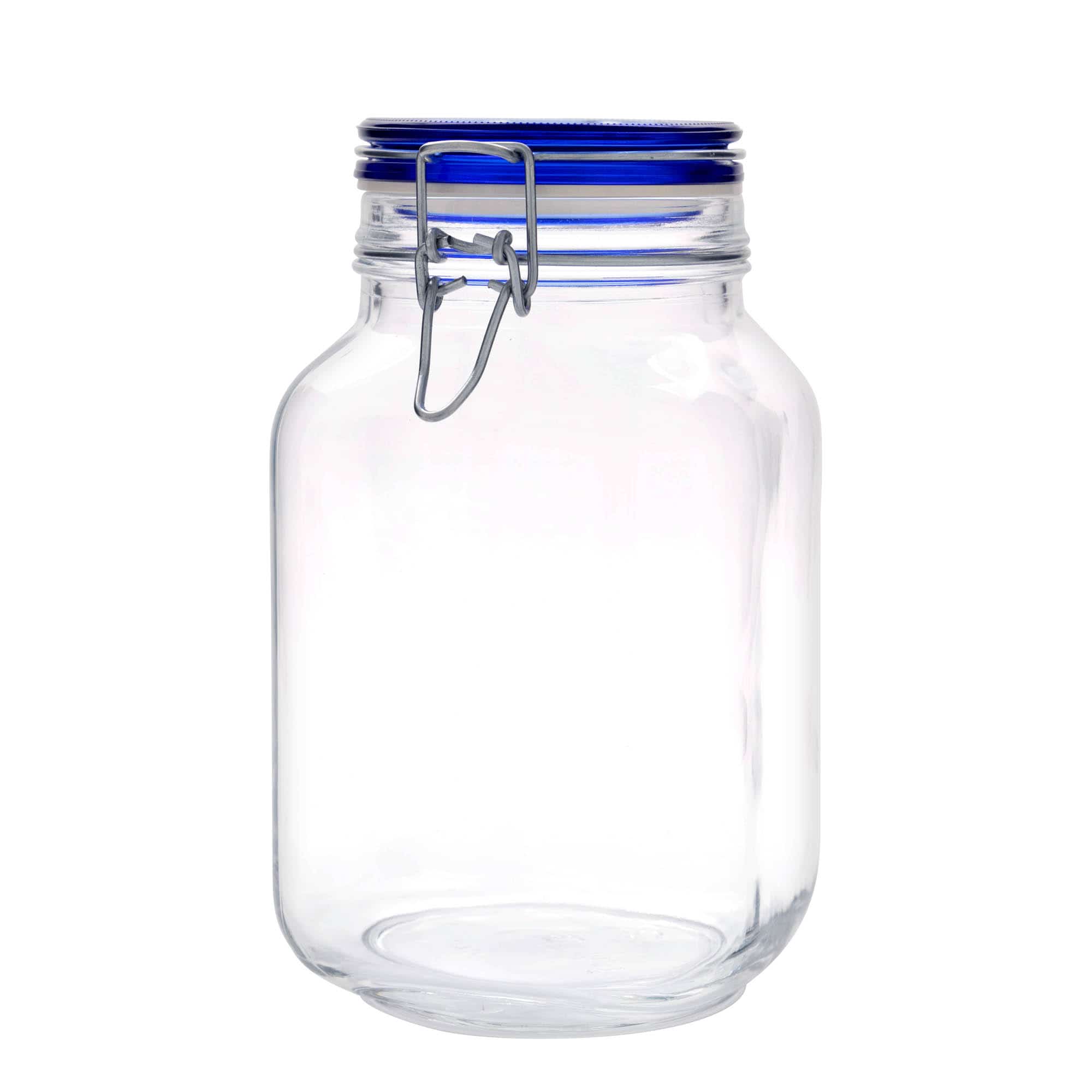 2000 ml kozarec s patentom »Fido« Blue Top, kvadratni, ustje: zamašek s tesnilom s patentom