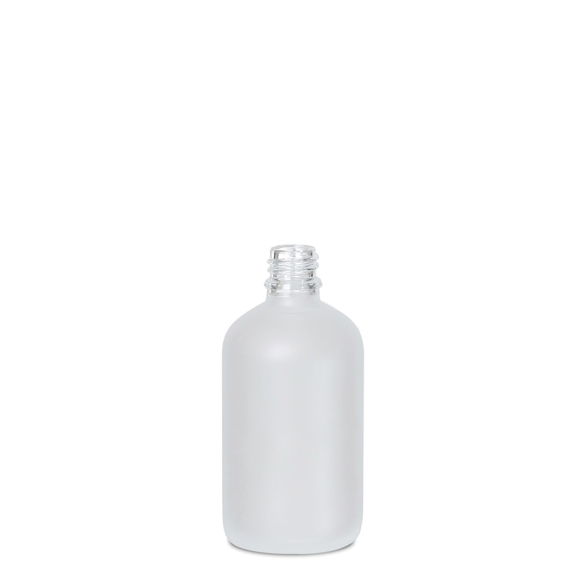 100 ml medicinska steklenička, steklo, zmrznjeno, odprtina: DIN 18