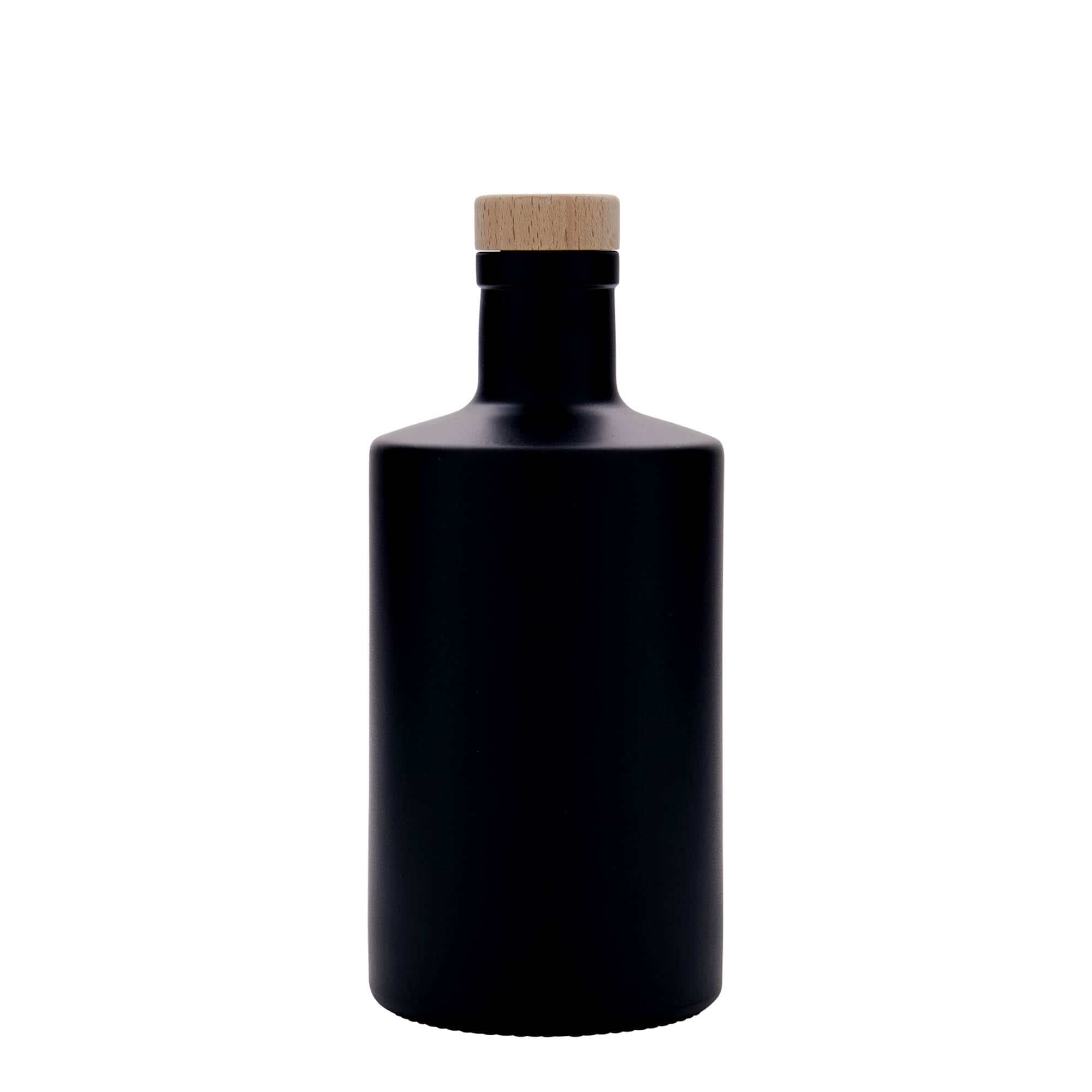500 ml steklena steklenica »Caroline«, črna, ustje: pluta