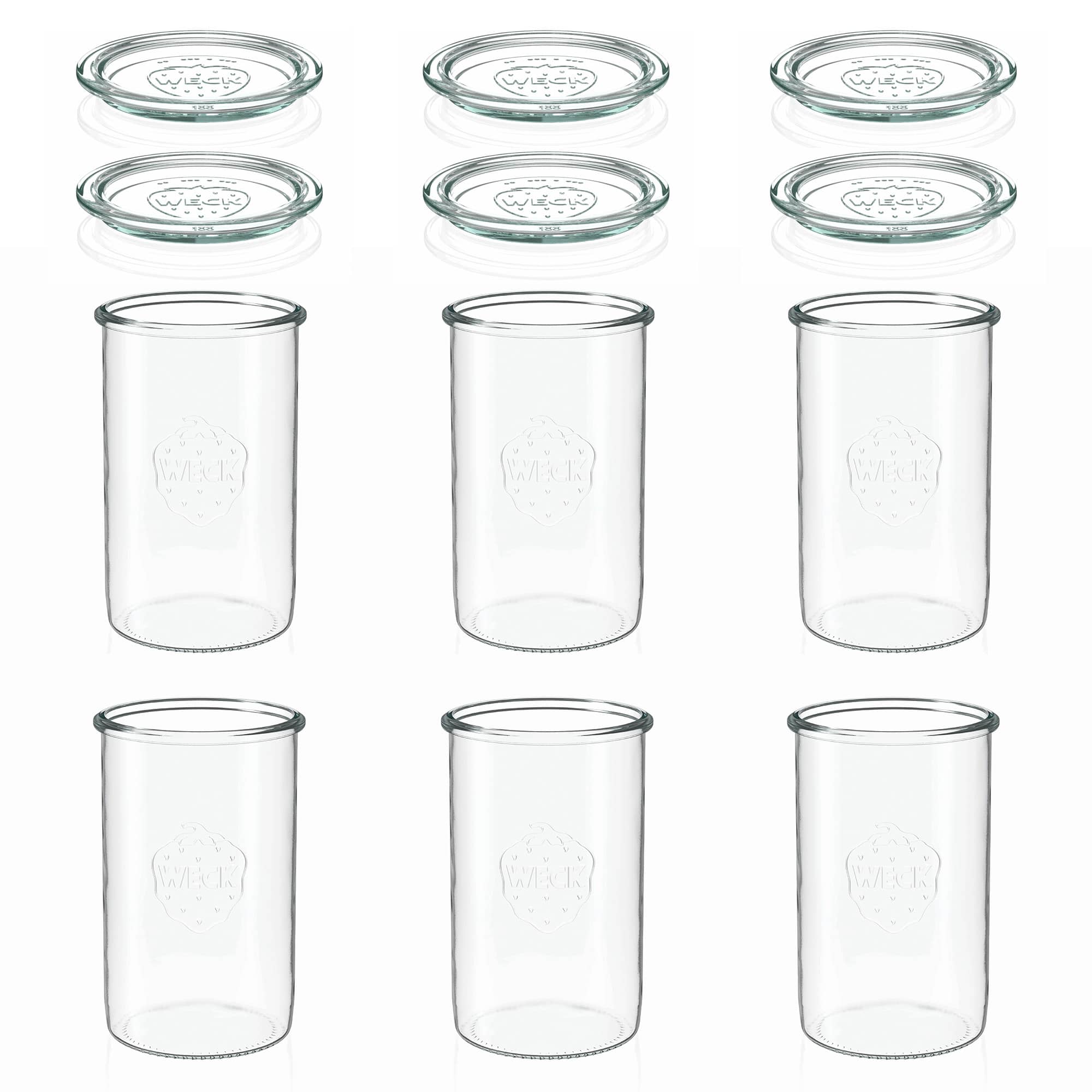 6x 1000 ml WECK kozarec za vlaganje s steklenim pokrovom RR 100