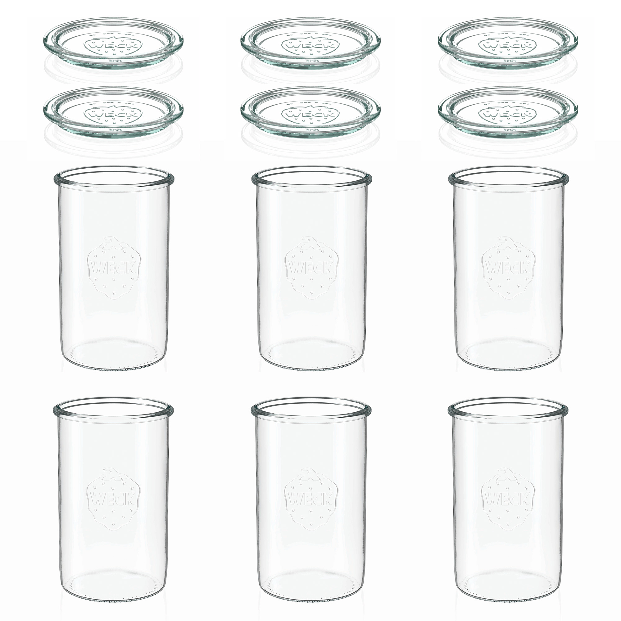 6x 1000 ml WECK kozarec za vlaganje s steklenim pokrovom RR 100