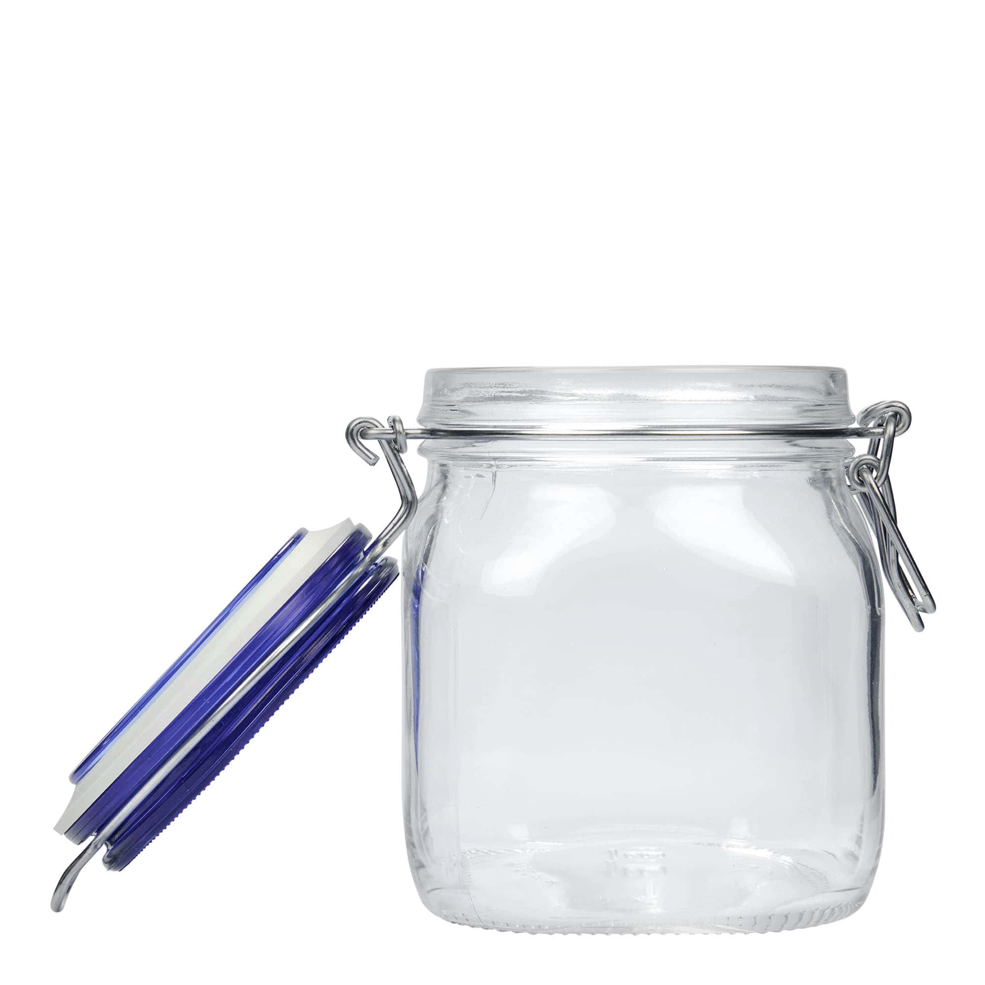 750 ml kozarec s patentom »Fido« Blue Top, kvadratni, ustje: zamašek s tesnilom s patentom