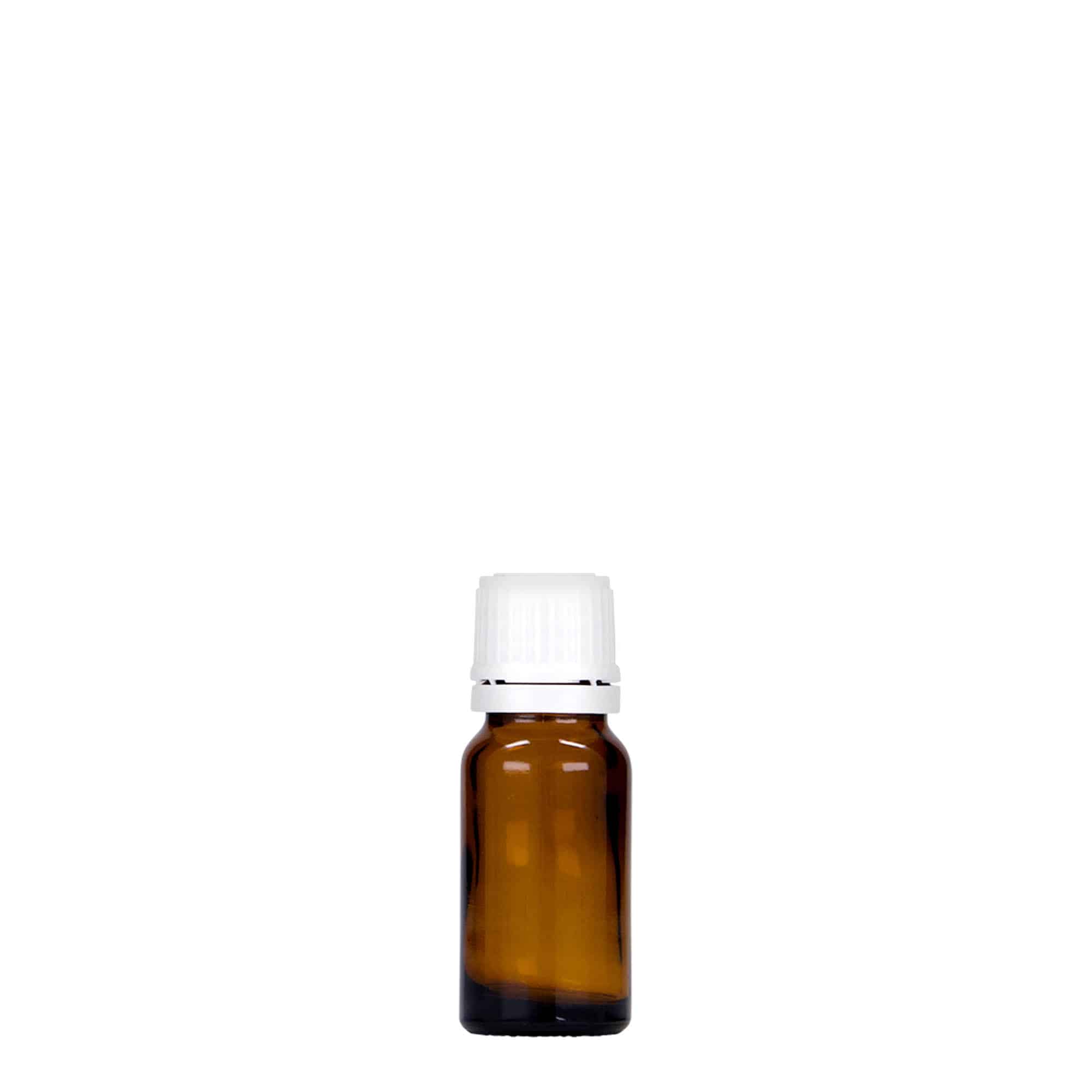 10 ml steklenica za zdravila, steklo, rjava, ustje: DIN 18
