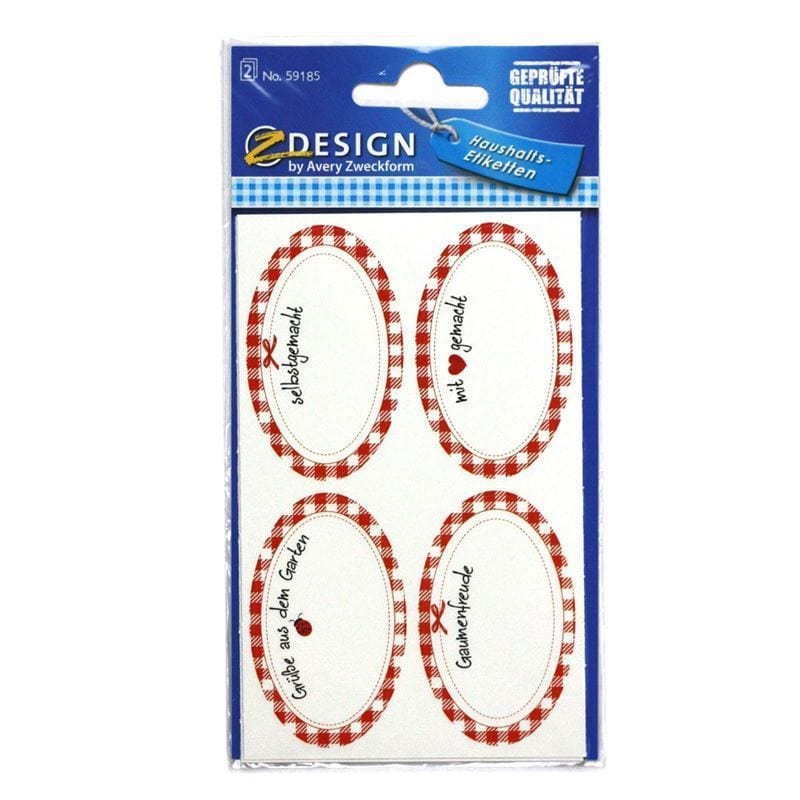 Zweckform etikete 'Domače', ovalne, papir, večbarvne