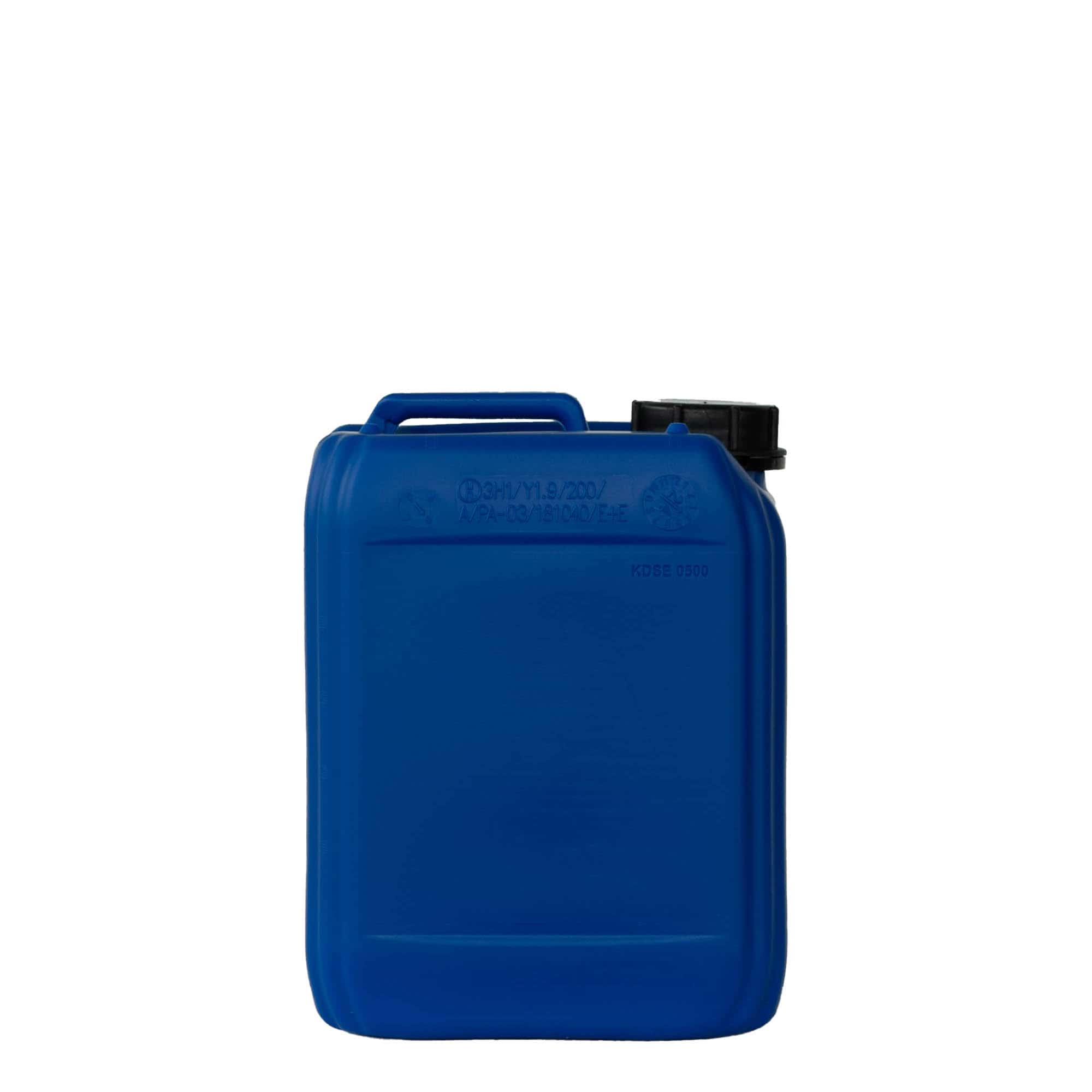 5 l kanister, pravokotni, plastika HDPE, modra, ustje: ND 55