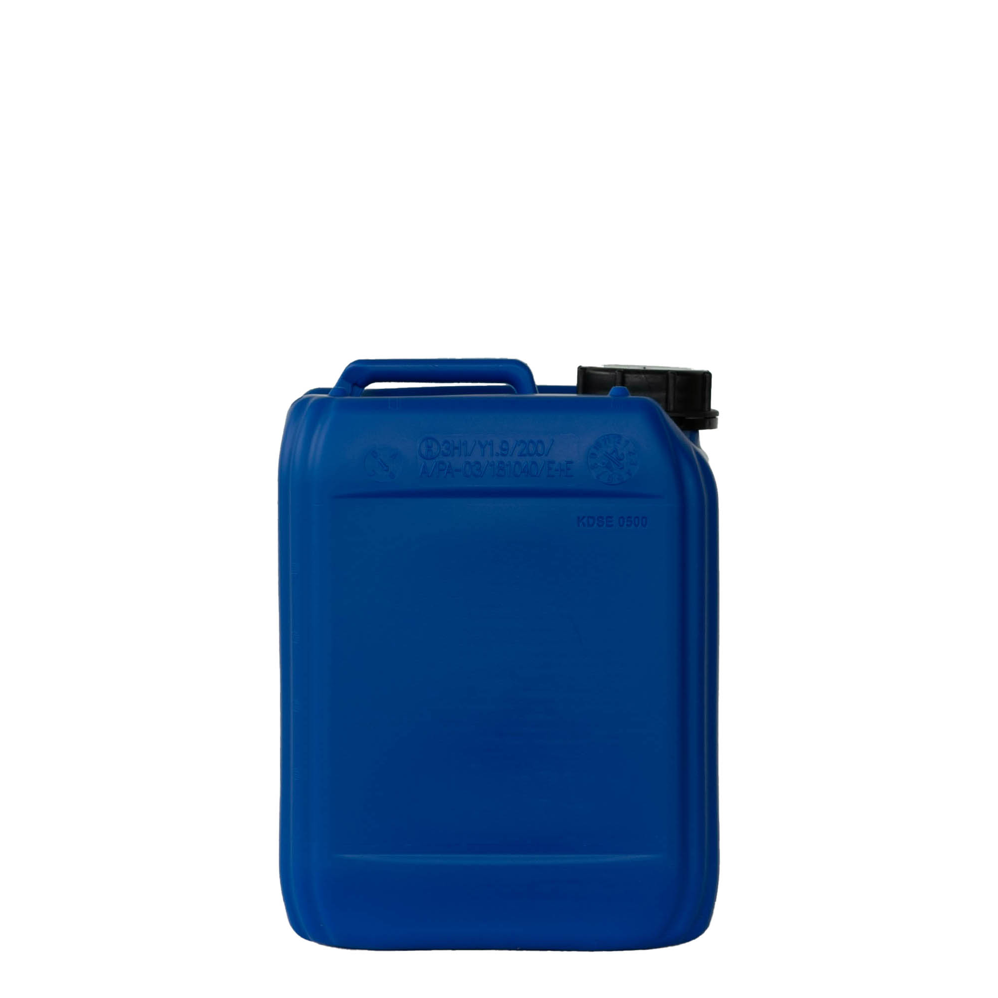 5 l kanister, pravokoten, HDPE-plastika, modra, odprtina: ND 55 5 l kanister, pravokoten, HDPE-plastika, modra, odprtina: ND 55