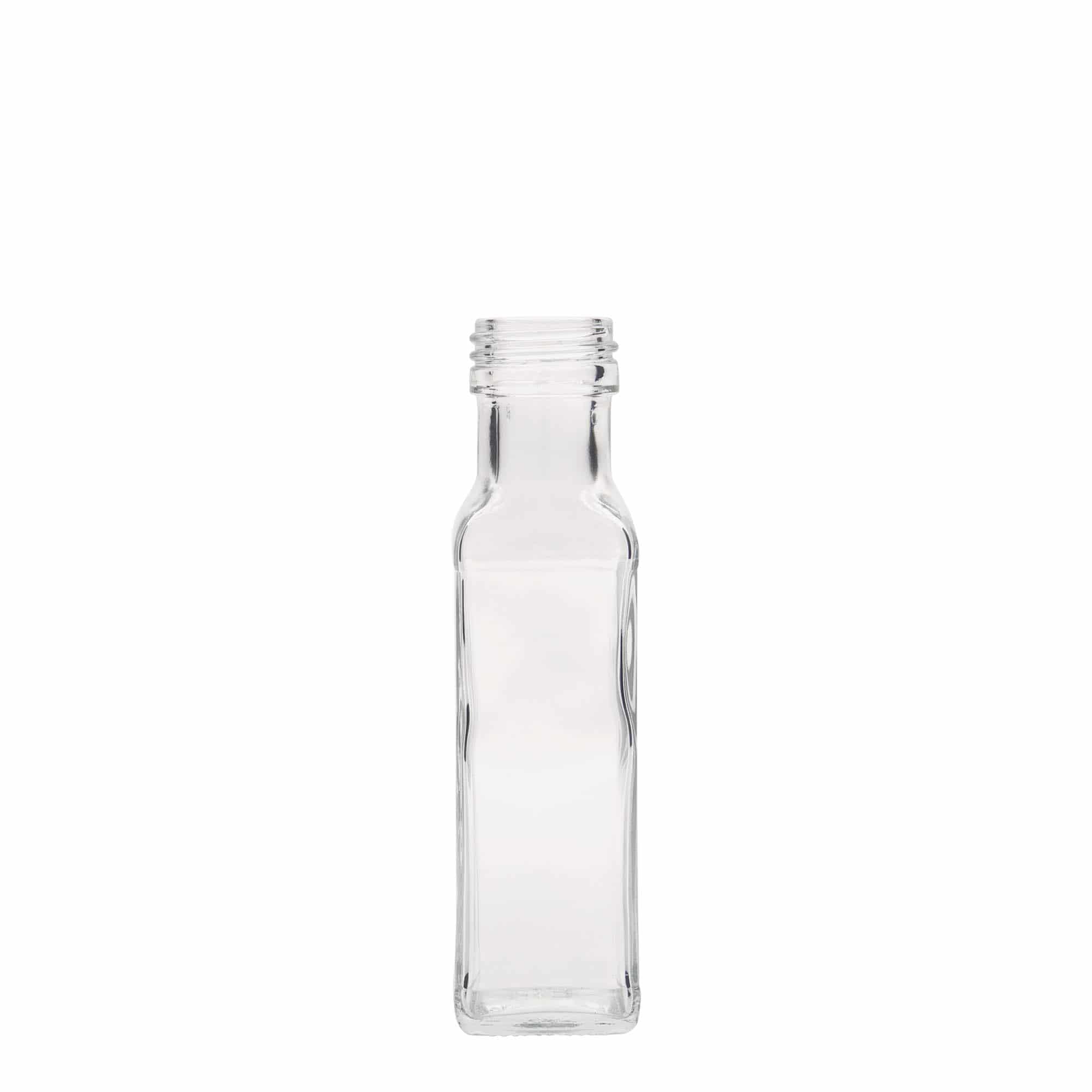 100 ml steklena steklenica »Marasca«, kvadratna, ustje: PP 31,5 100 ml steklena steklenica »Marasca«, kvadratna, ustje: PP 31,5