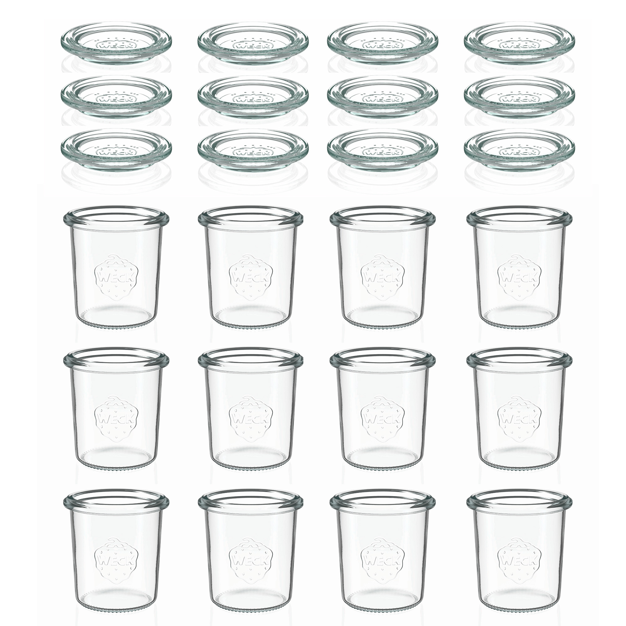 12x 160 ml WECK kozarec za vlaganje s steklenim pokrovom RR 60