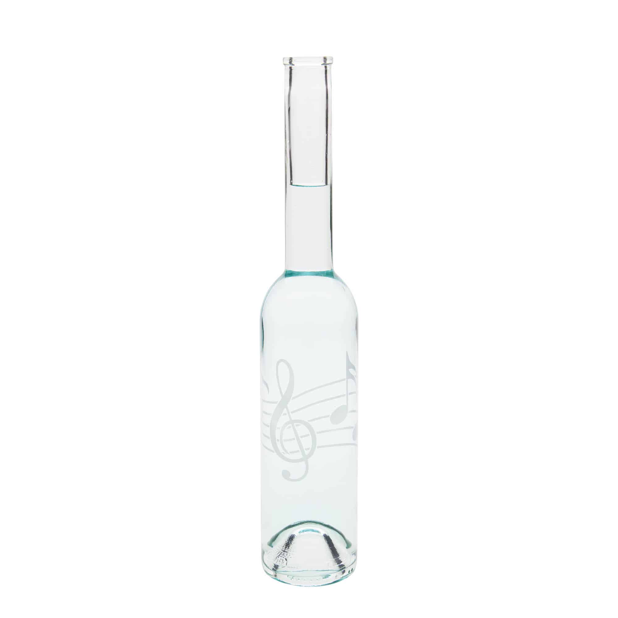 350 ml steklena steklenica »Opera«, motiv: glasbena nota, ustje: pluta