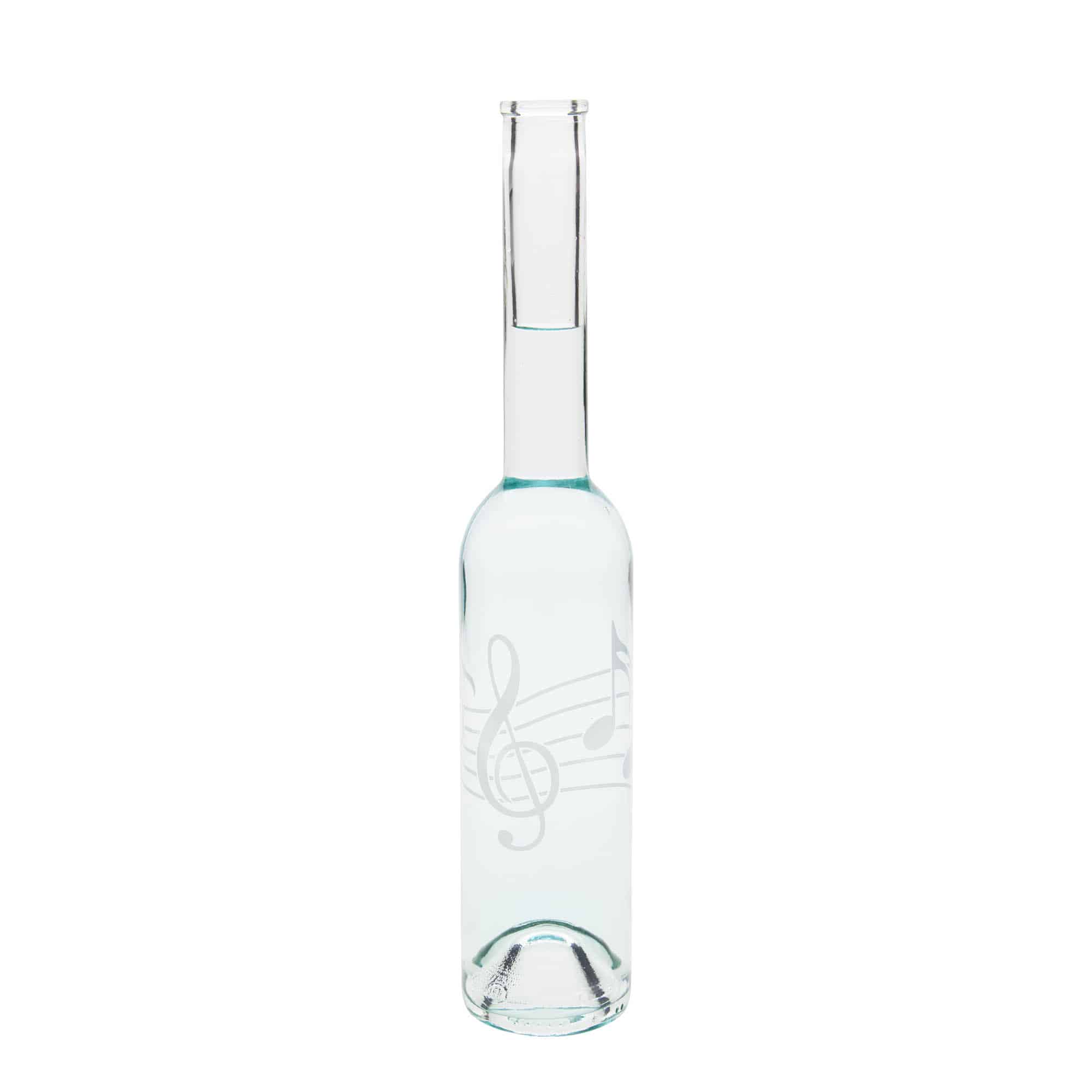 Steklenica iz stekla 350 ml 'Opera', motiv: glasbene note, odprtina: pluta