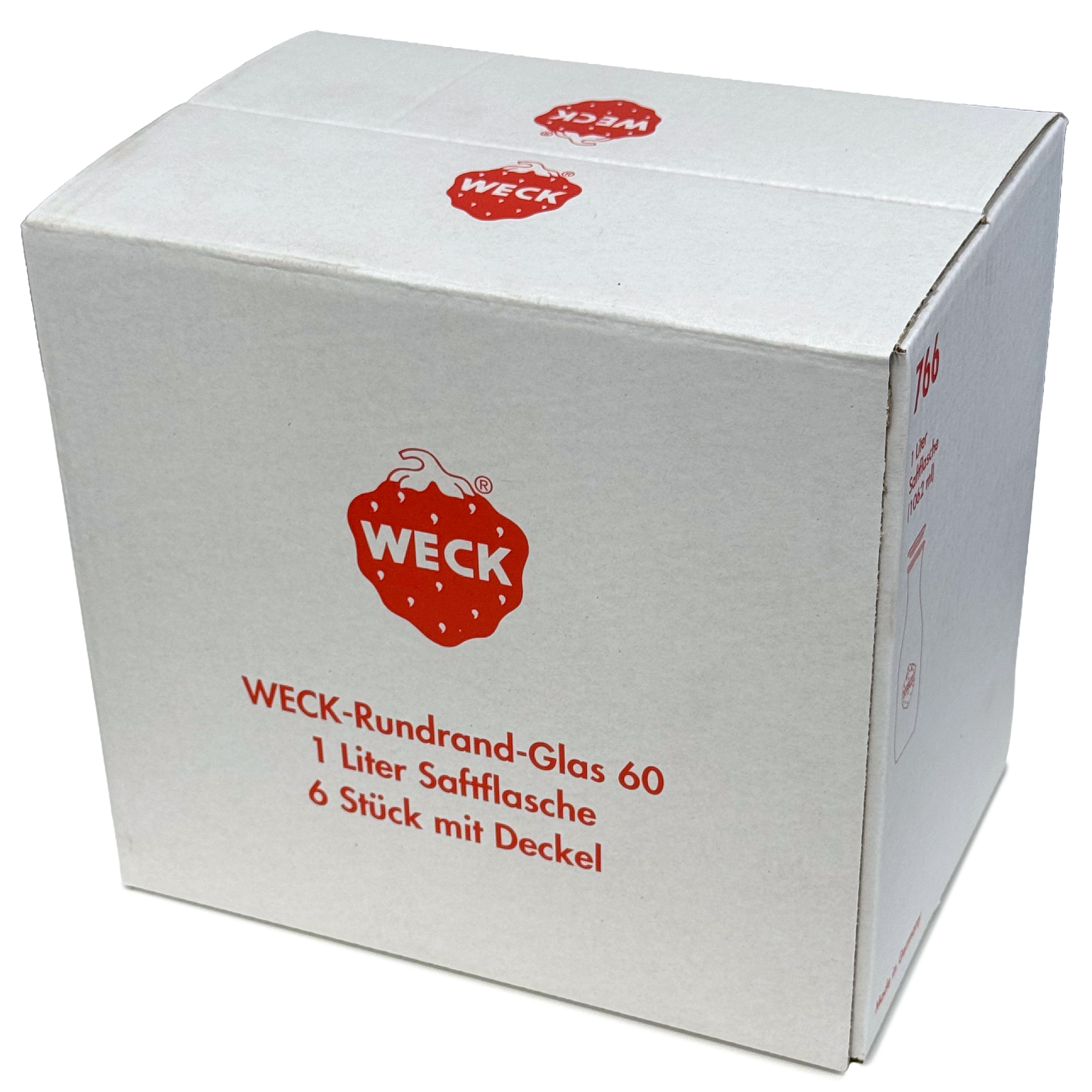6x 1000 ml WECK steklenica za sok s steklenim pokrovom RR 60