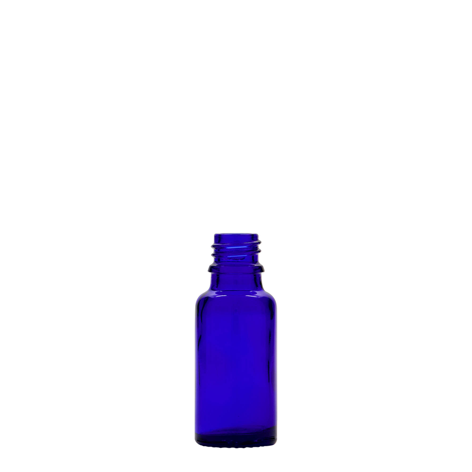 20 ml medicinska steklenička, steklo, kraljevsko modra, odprtina: DIN 18