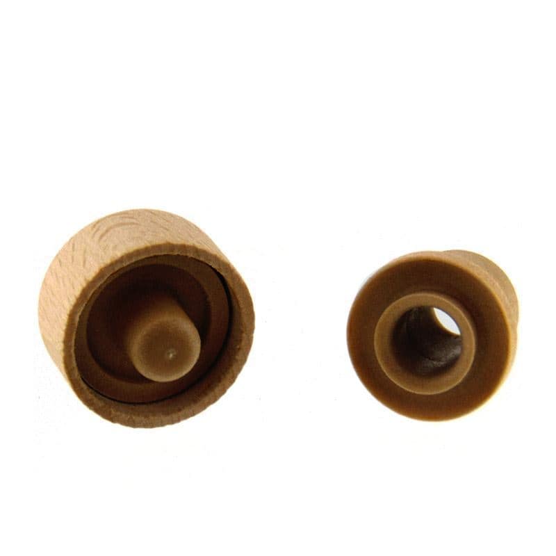 Plutovinasti zamašek z robom z odprtino za odmerjanje 19 mm, plastika-les, večbarvni, za ustje: pluta