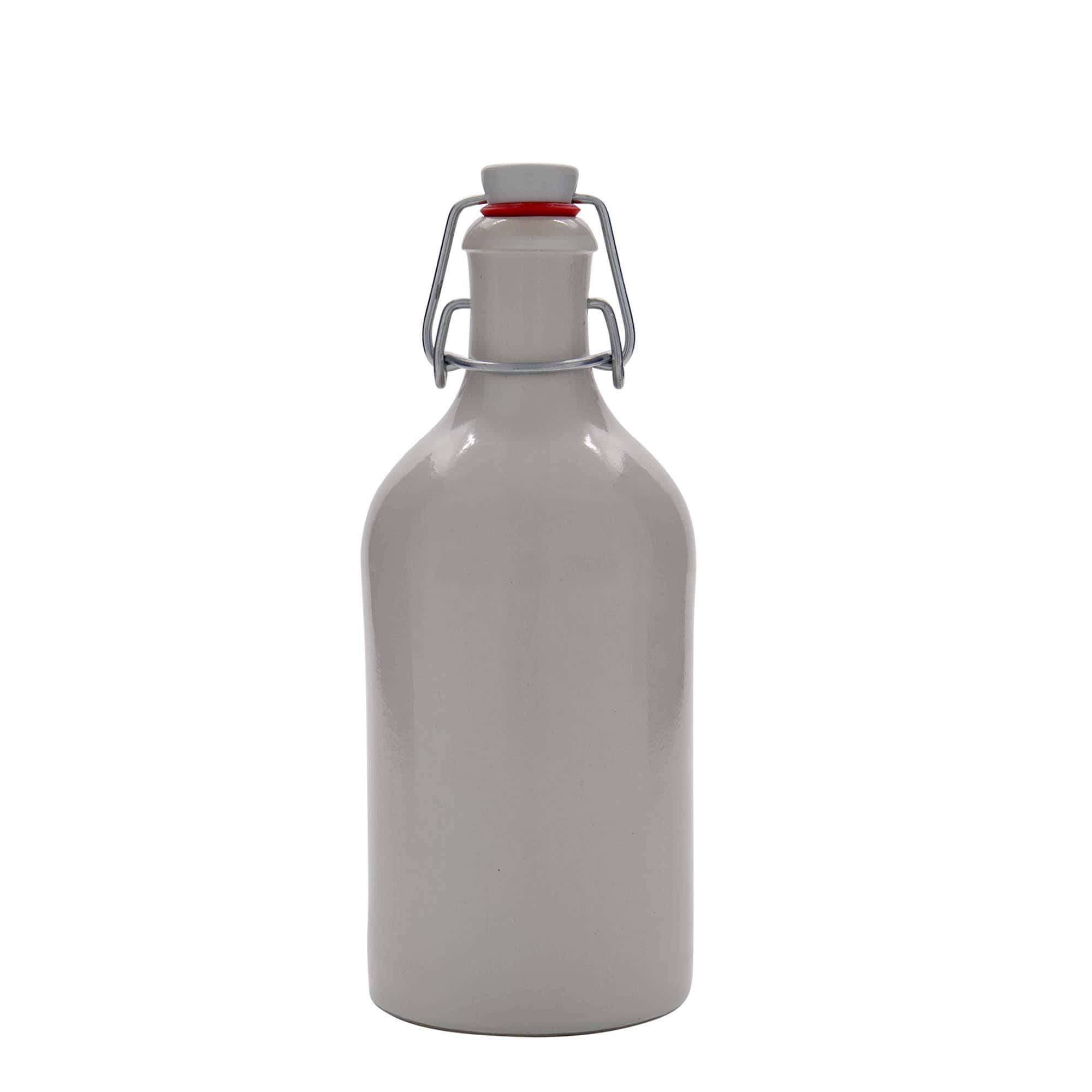 500 ml lončeni vrč, lončevina, bela, motiv: zamašek s tesnilom
