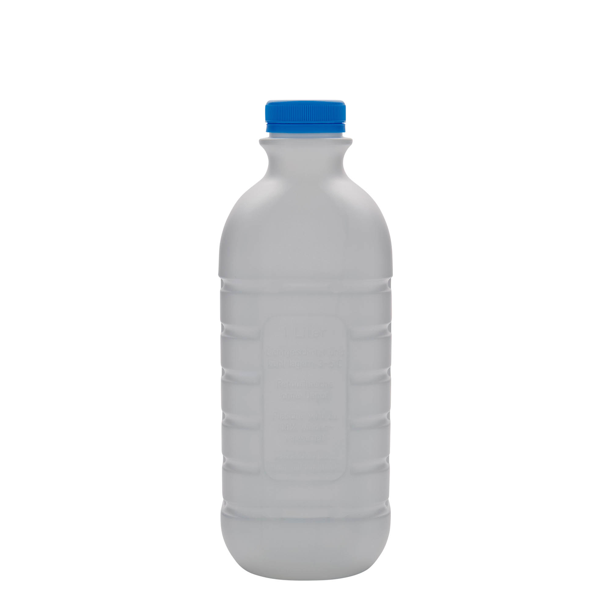 1.000 ml steklenica za mleko, pravokotna, HDPE-plastika, bela, odprtina: PEHD40