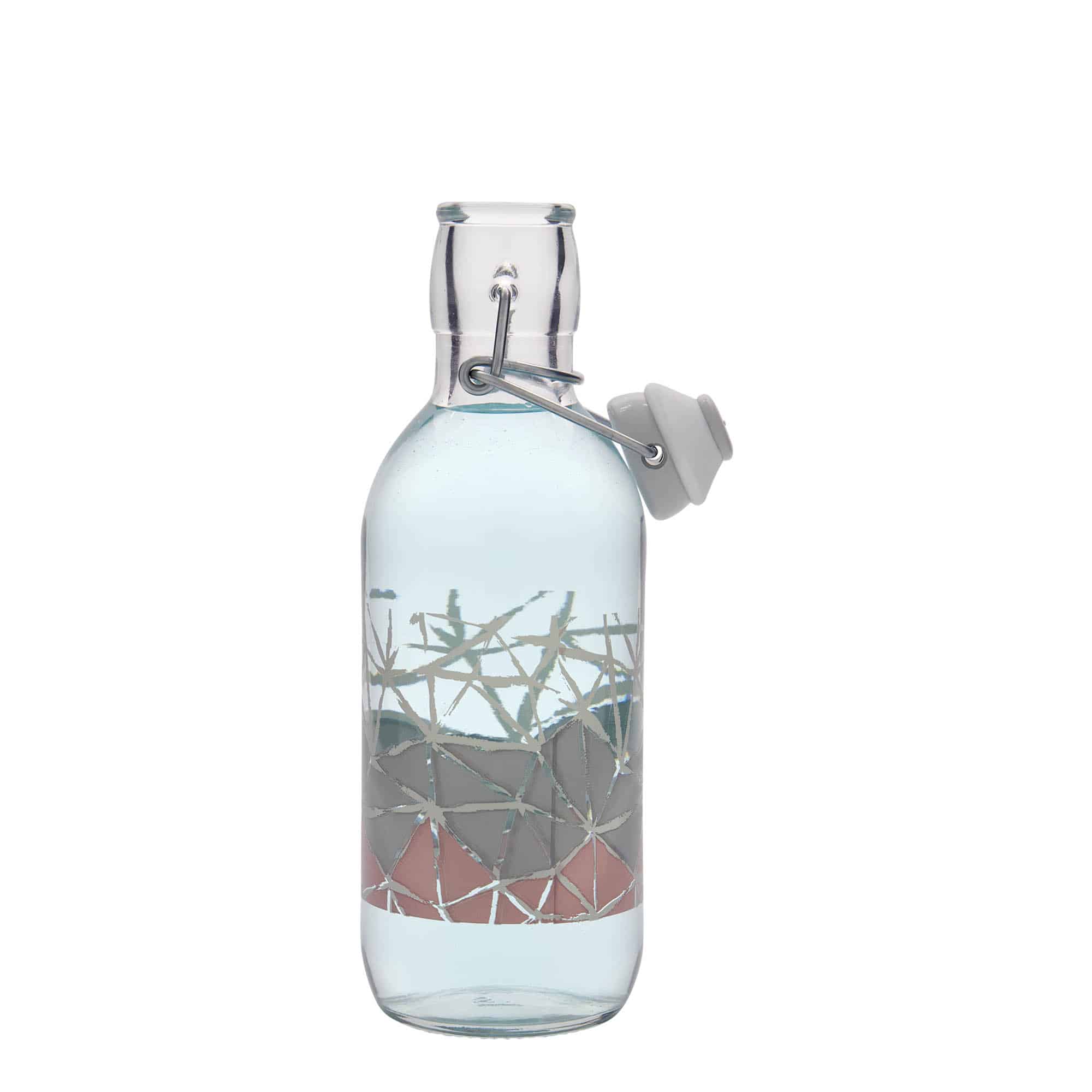 500 ml steklena steklenica »Emilia«, motiv: Manolibera rosa, ustje: zamašek s tesnilom 500 ml steklena steklenica »Emilia«, motiv: Manolibera rosa, ustje: zamašek s tesnilom