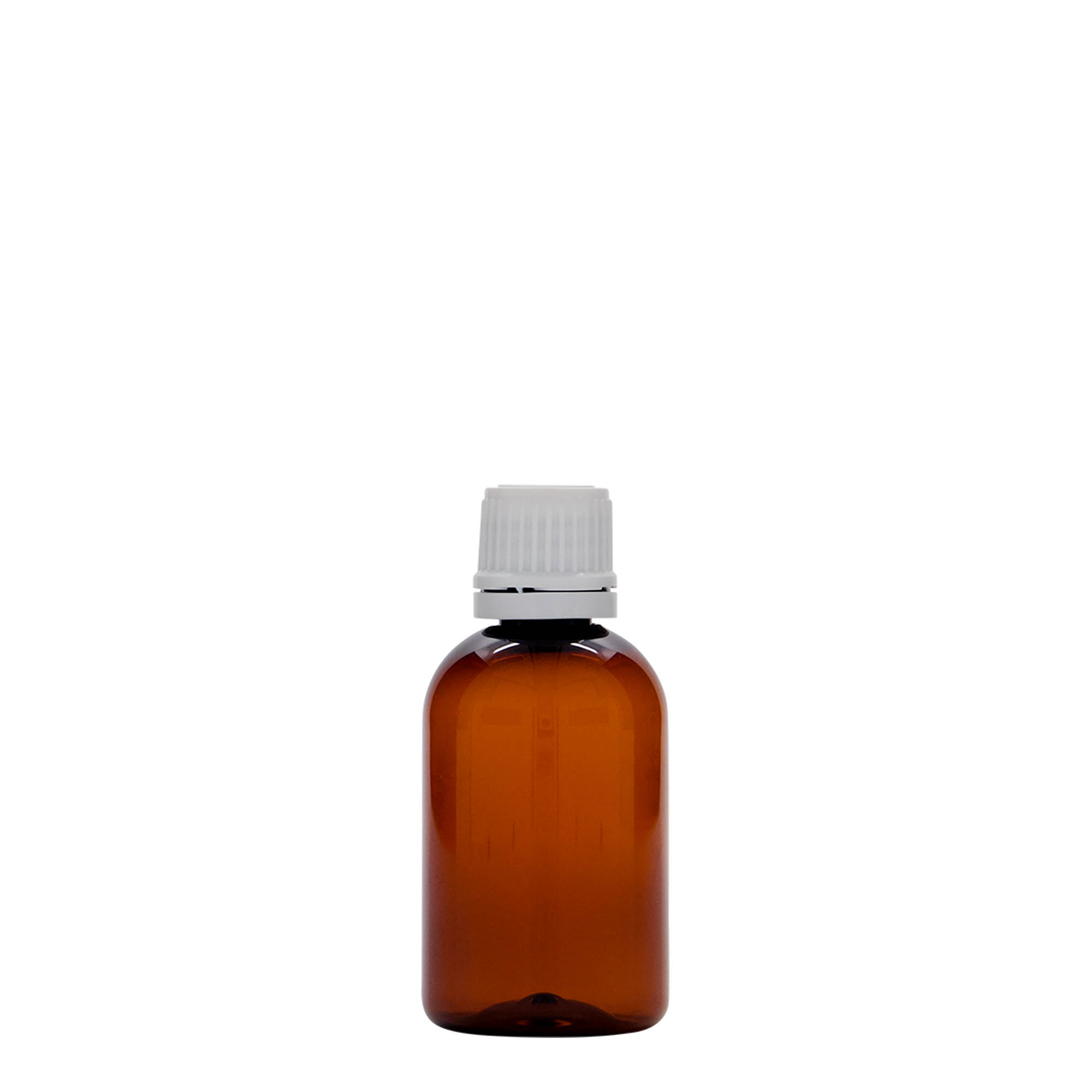 50 ml PET-medicinska steklenička 'Easy Living', rjava, plastika, odprtina: DIN 18