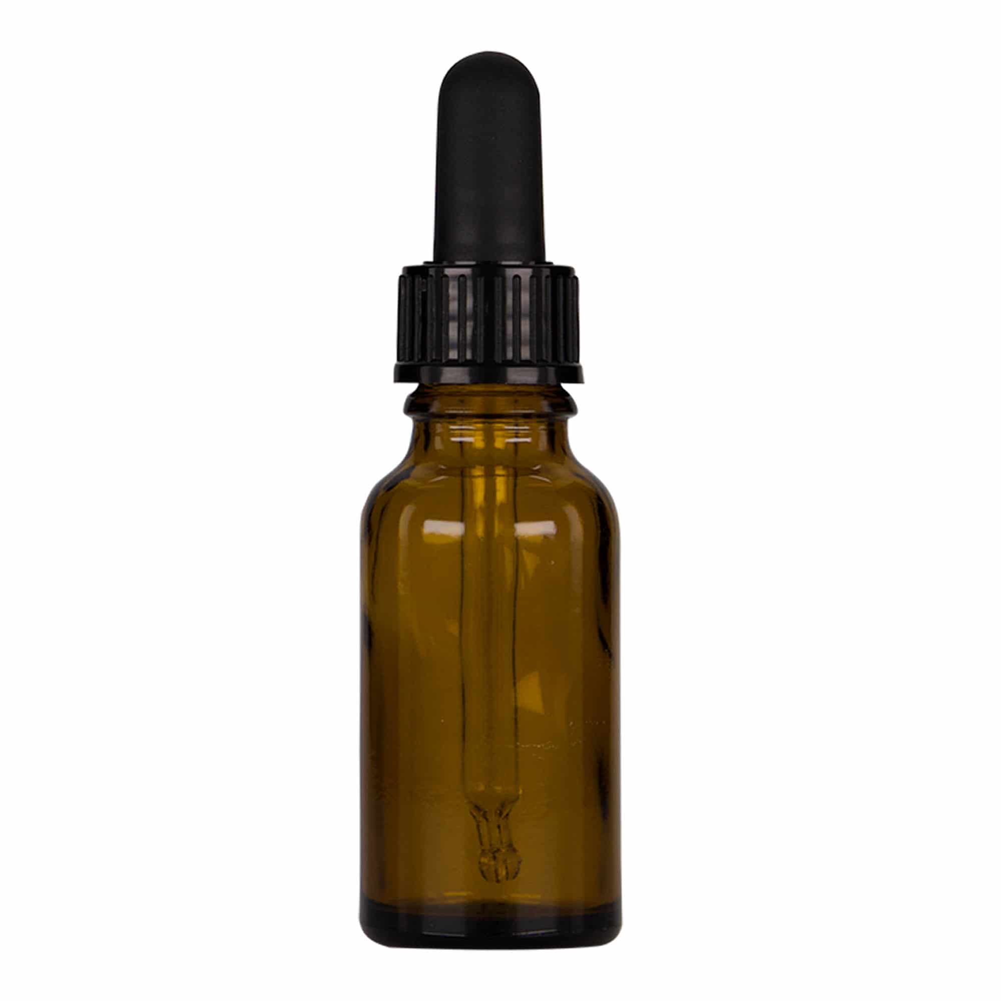 20 ml steklenica s pipeto za zdravila, steklo, rjavo-črna, ustje: DIN 18 20 ml steklenica s pipeto za zdravila, steklo, rjavo-črna, ustje: DIN 18