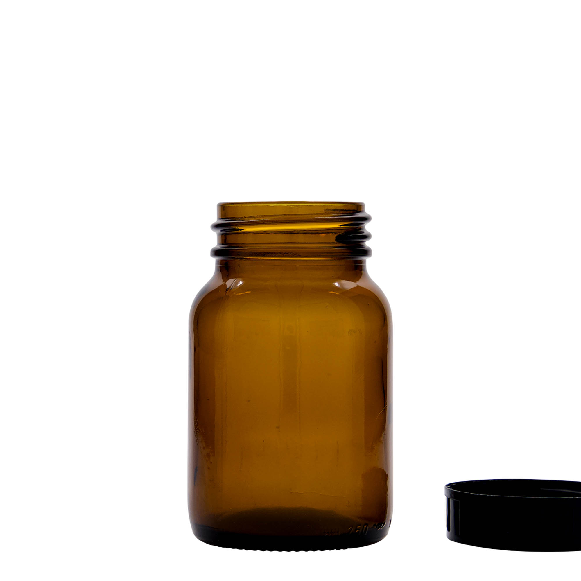 250 ml steklen kozarec z širokim vratom, rjav, odprtina: DIN 55 250 ml steklen kozarec z širokim vratom, rjav, odprtina: DIN 55